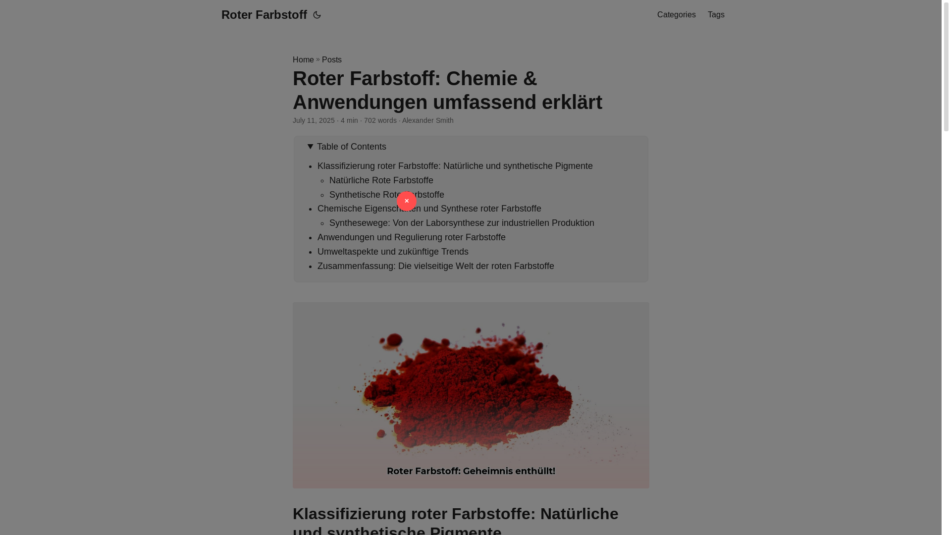 website screenshot of https://roter-farbstoff.pages.dev/