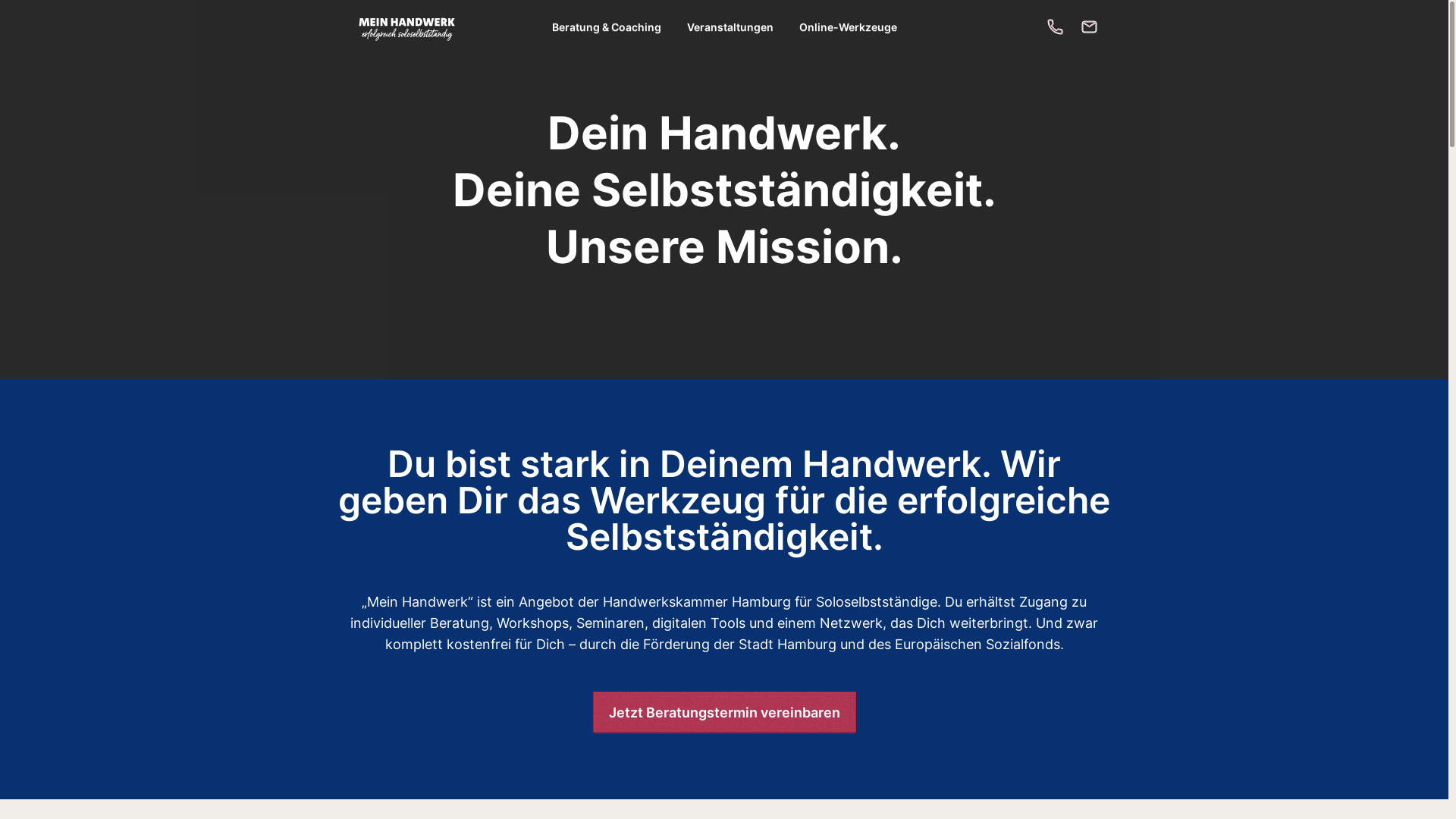 website screenshot of https://mein-handwerk.pages.dev/
