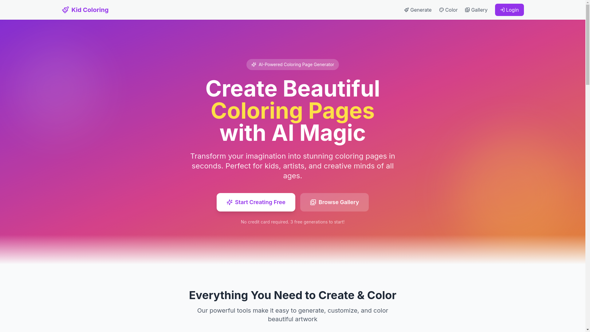 website screenshot of https://kidcoloring.net/