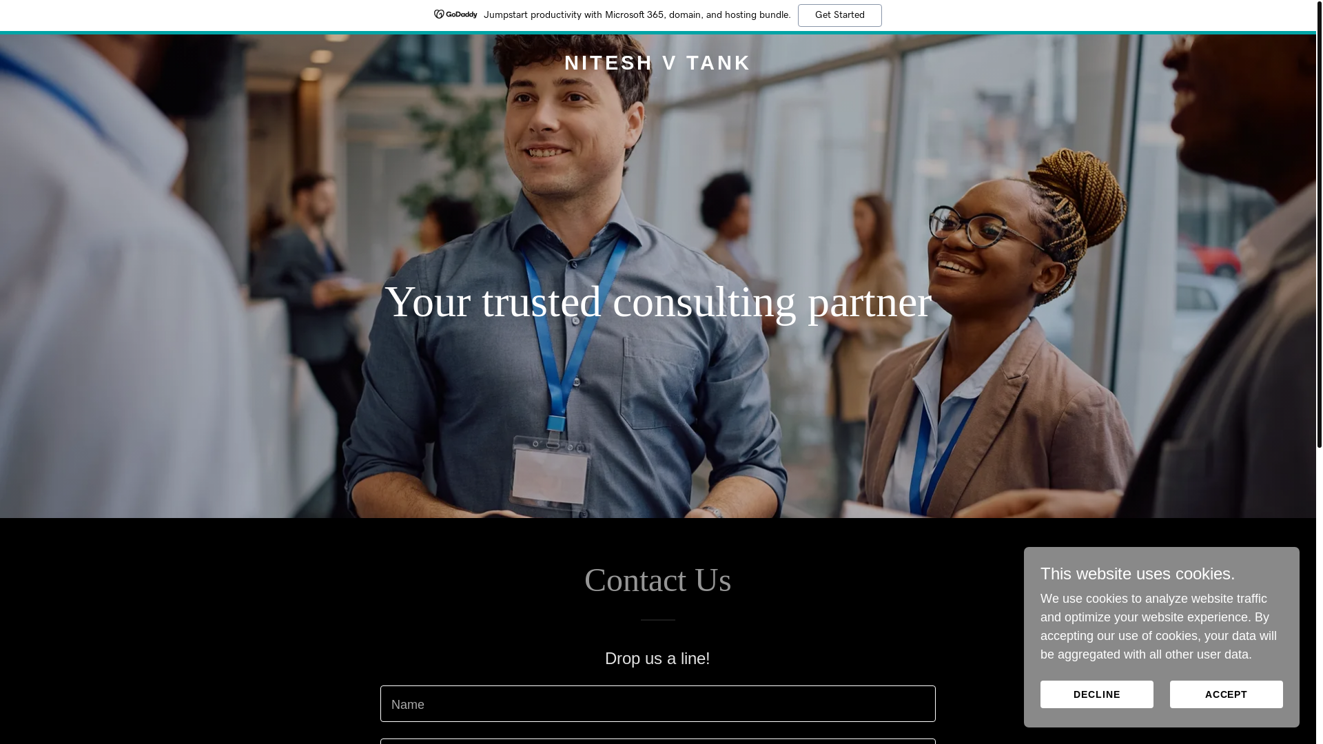 website screenshot of https://niteshvtank.com/