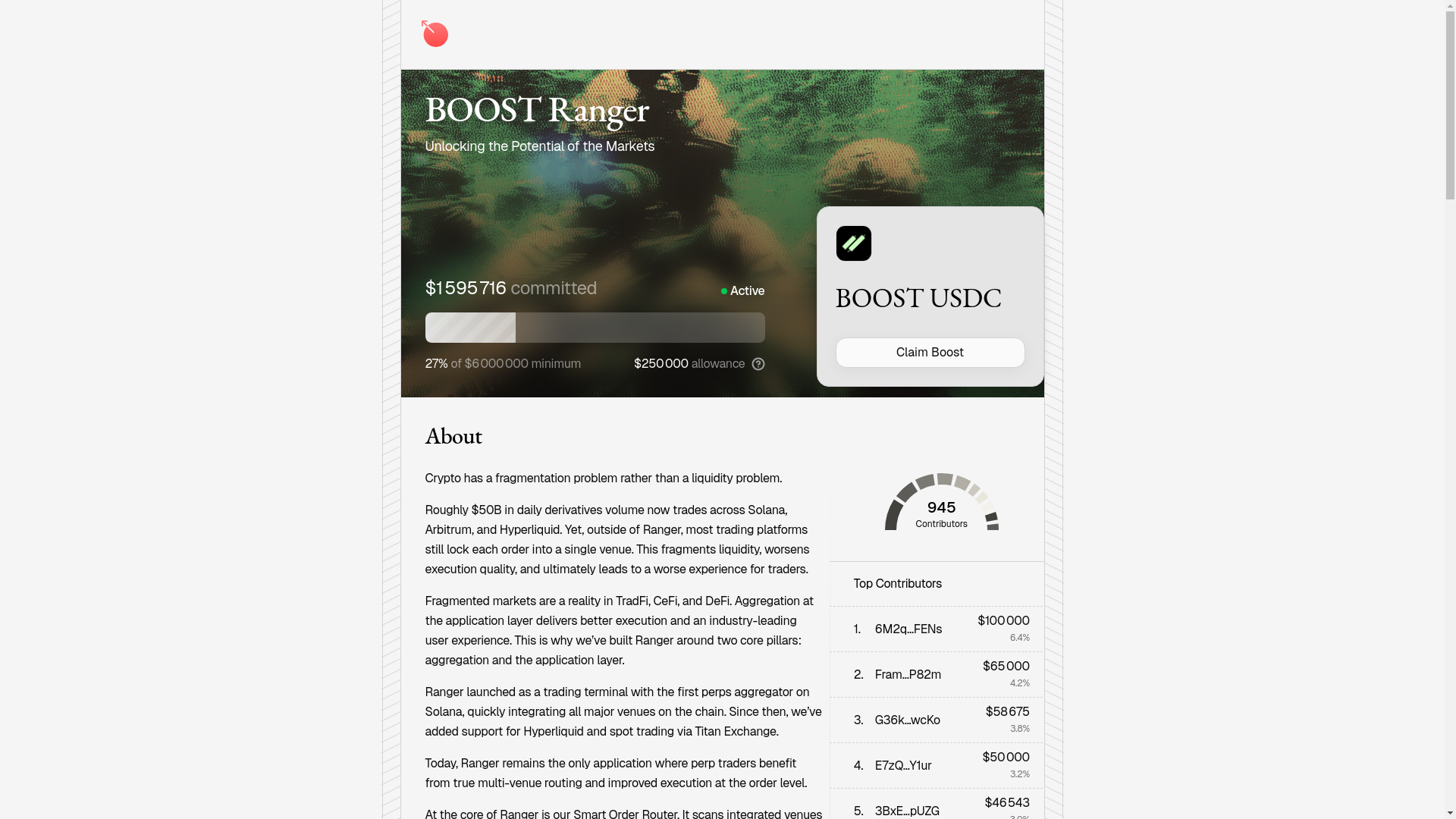 website screenshot of https://metadao-rangers.com/