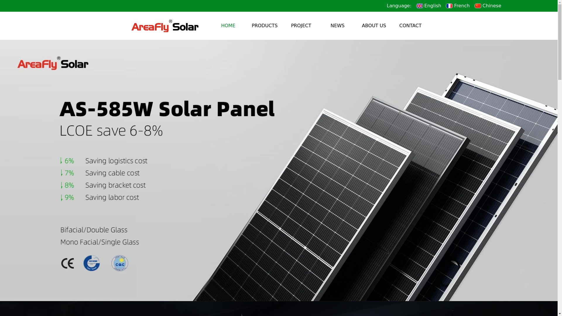 website screenshot of https://areaflysolar.com/