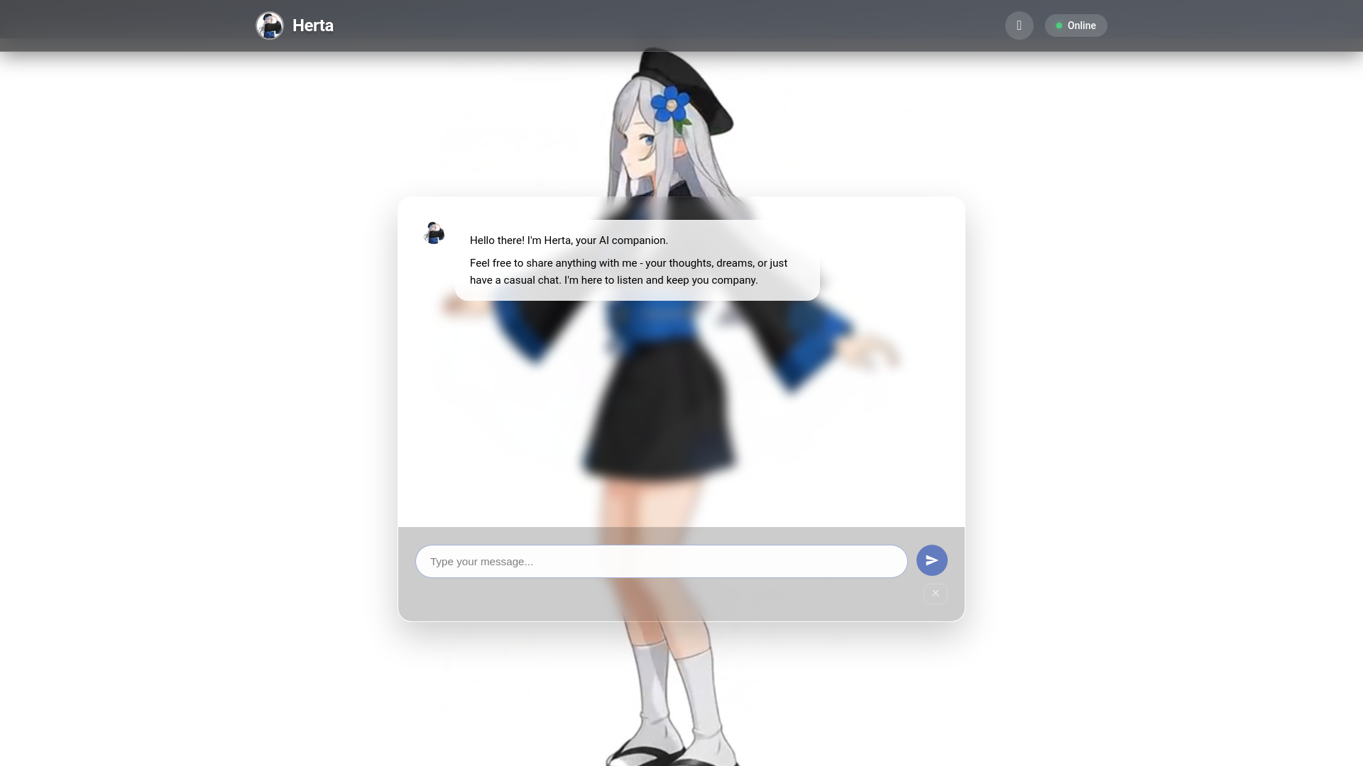 website screenshot of https://hertagirl.fun/