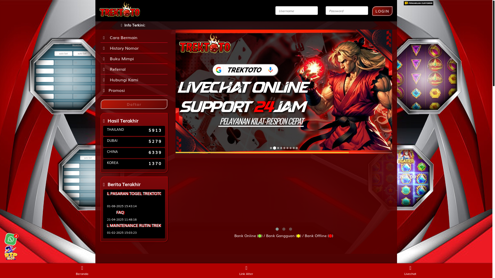 website screenshot of https://trekplay16.site/