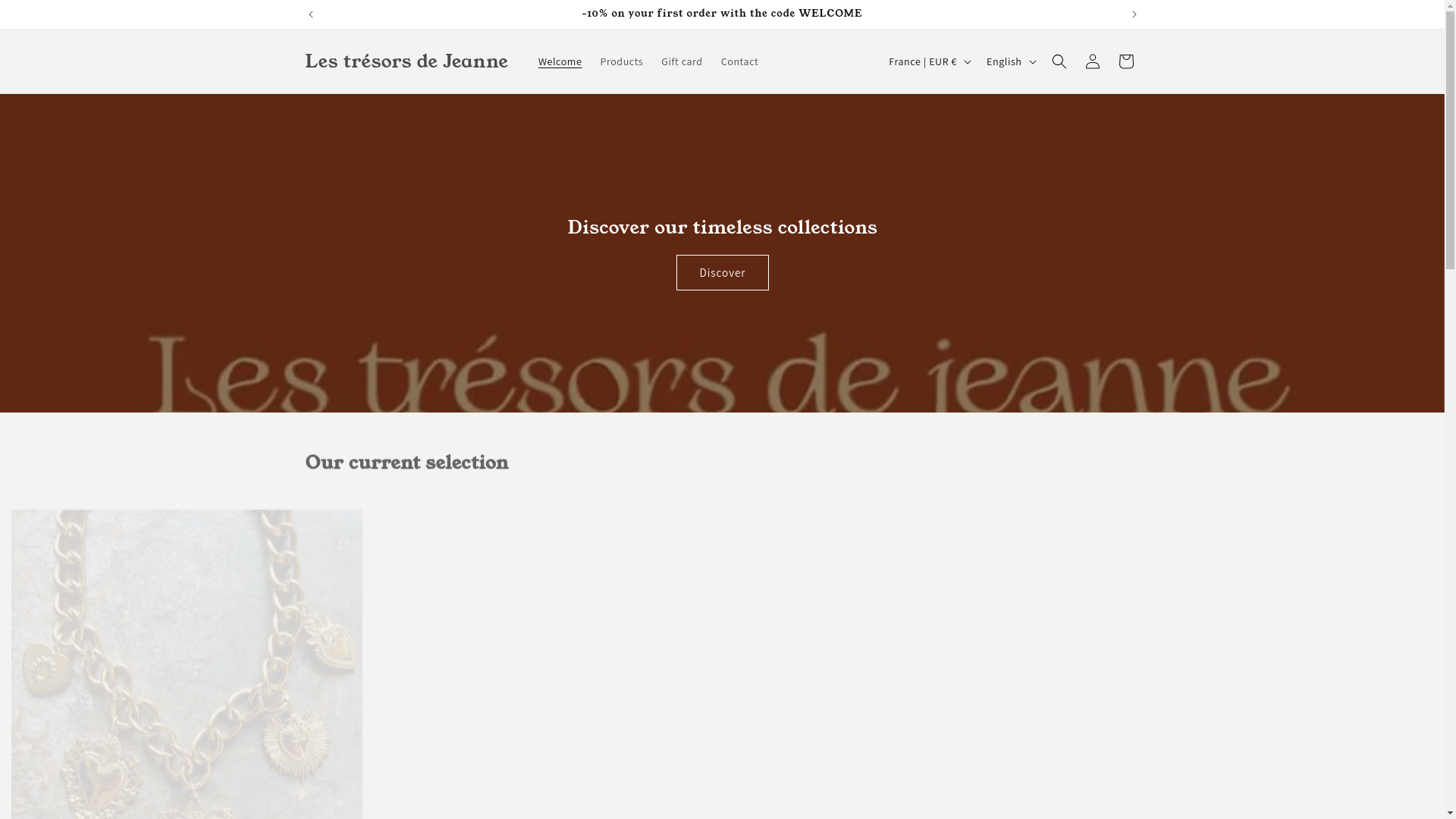 website screenshot of https://tresorsdejeanne.fr/