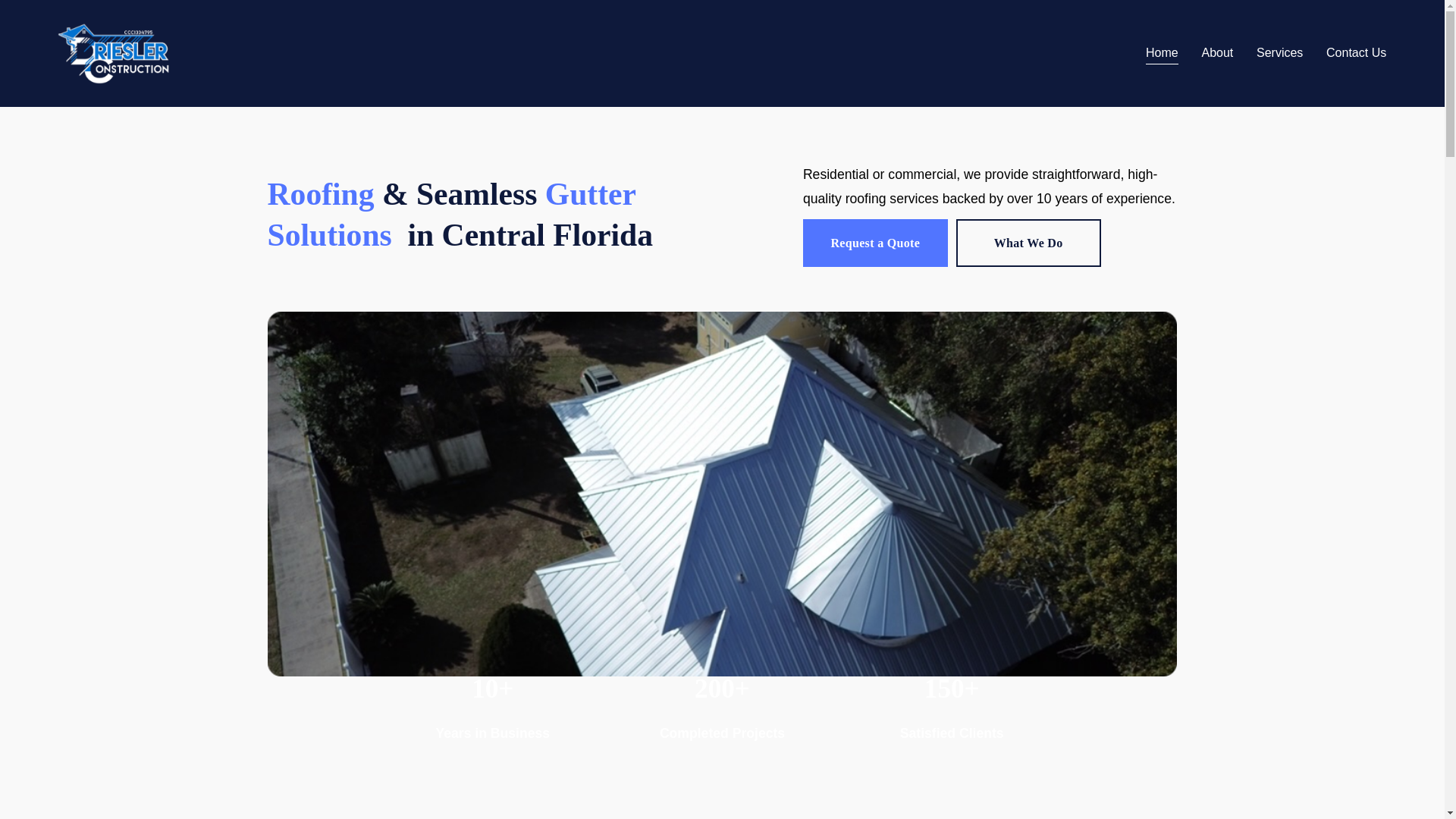 website screenshot of https://drieslerconstructions.com/