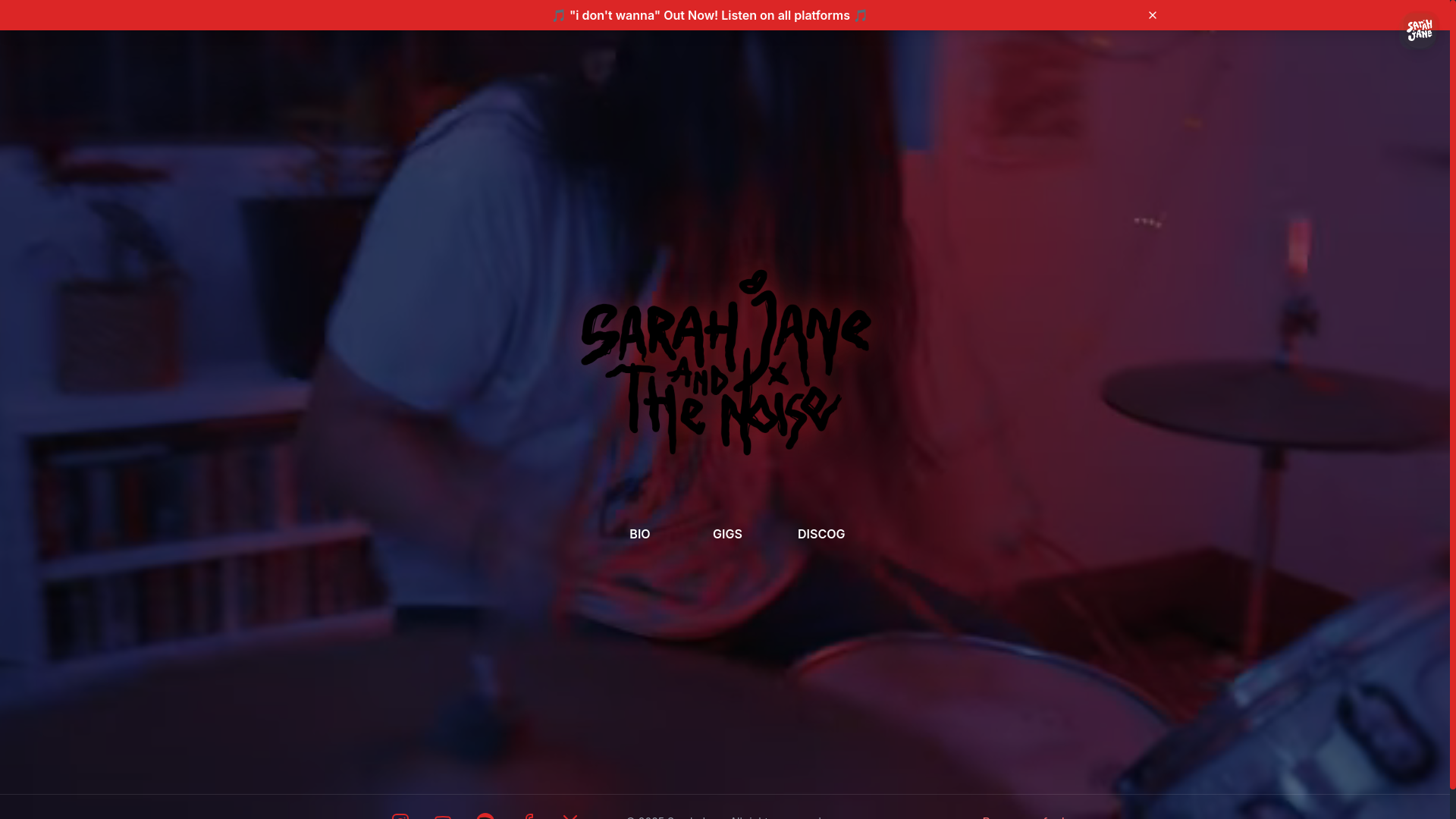 website screenshot of https://sarahjaneandthenoise.com.au/
