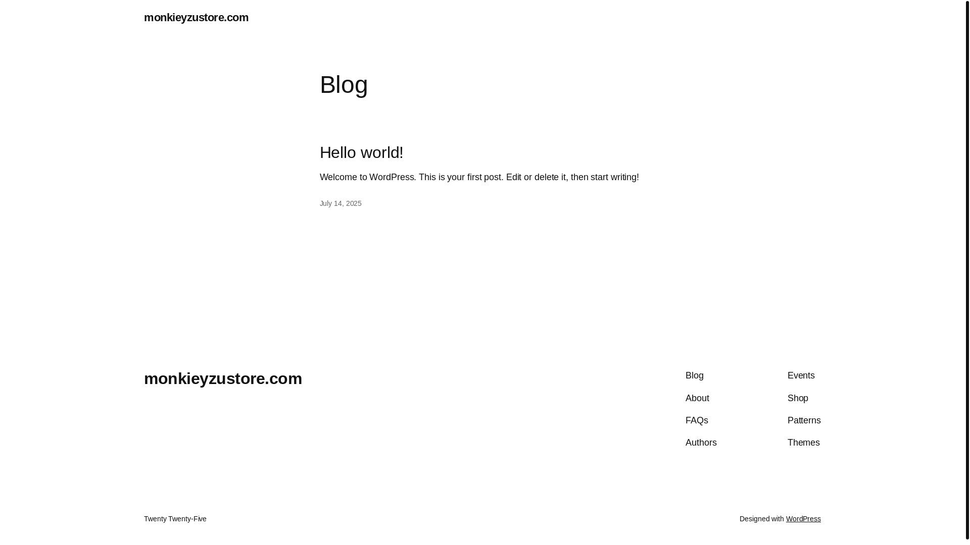 website screenshot of https://monkieyzustore.com/