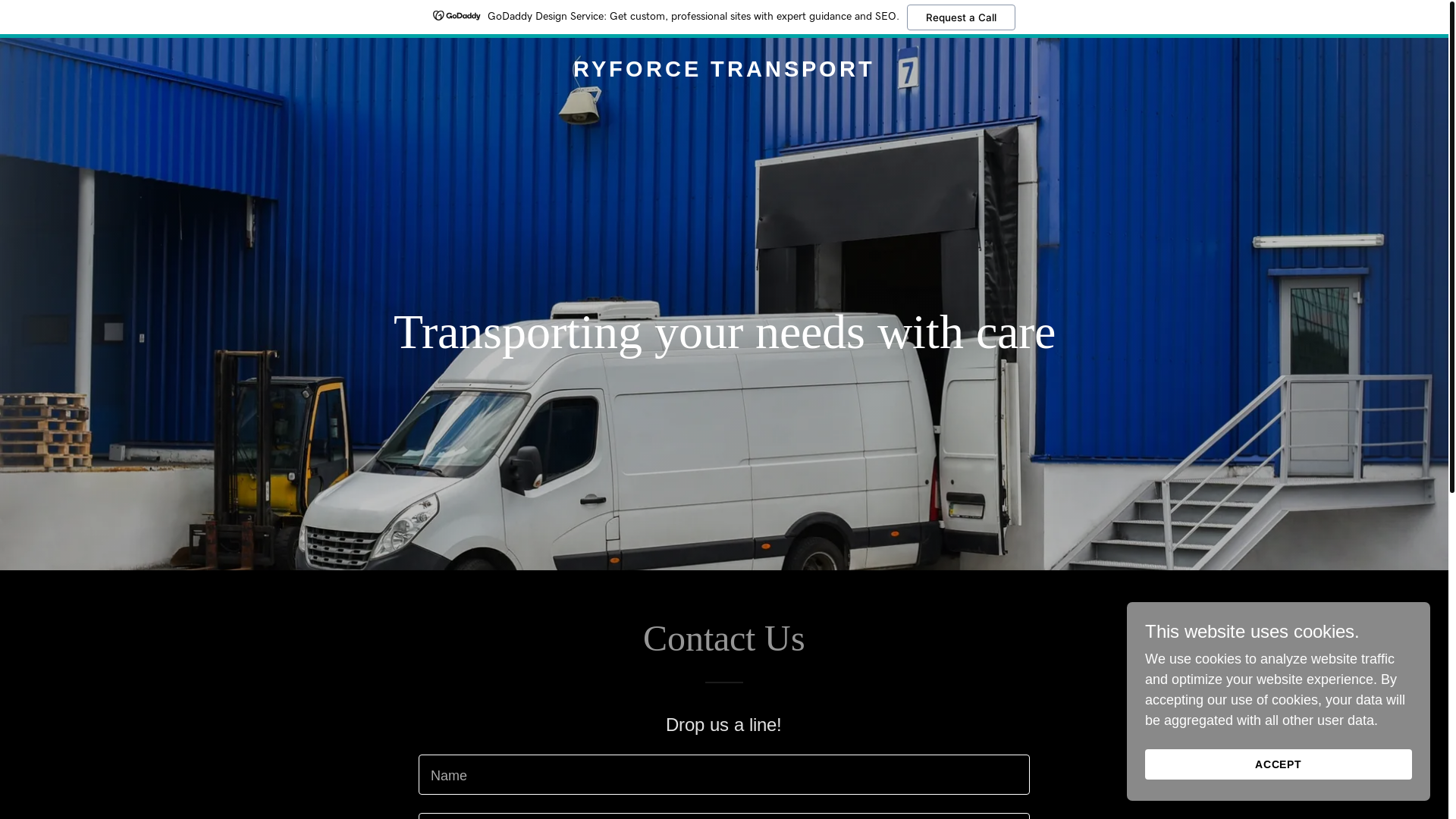 website screenshot of https://ryforcetransport.com/