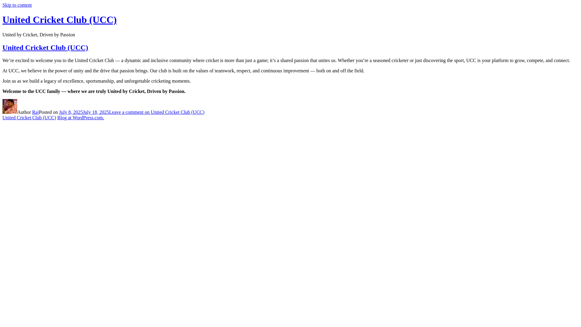 website screenshot of https://unitedcricketclub.de/