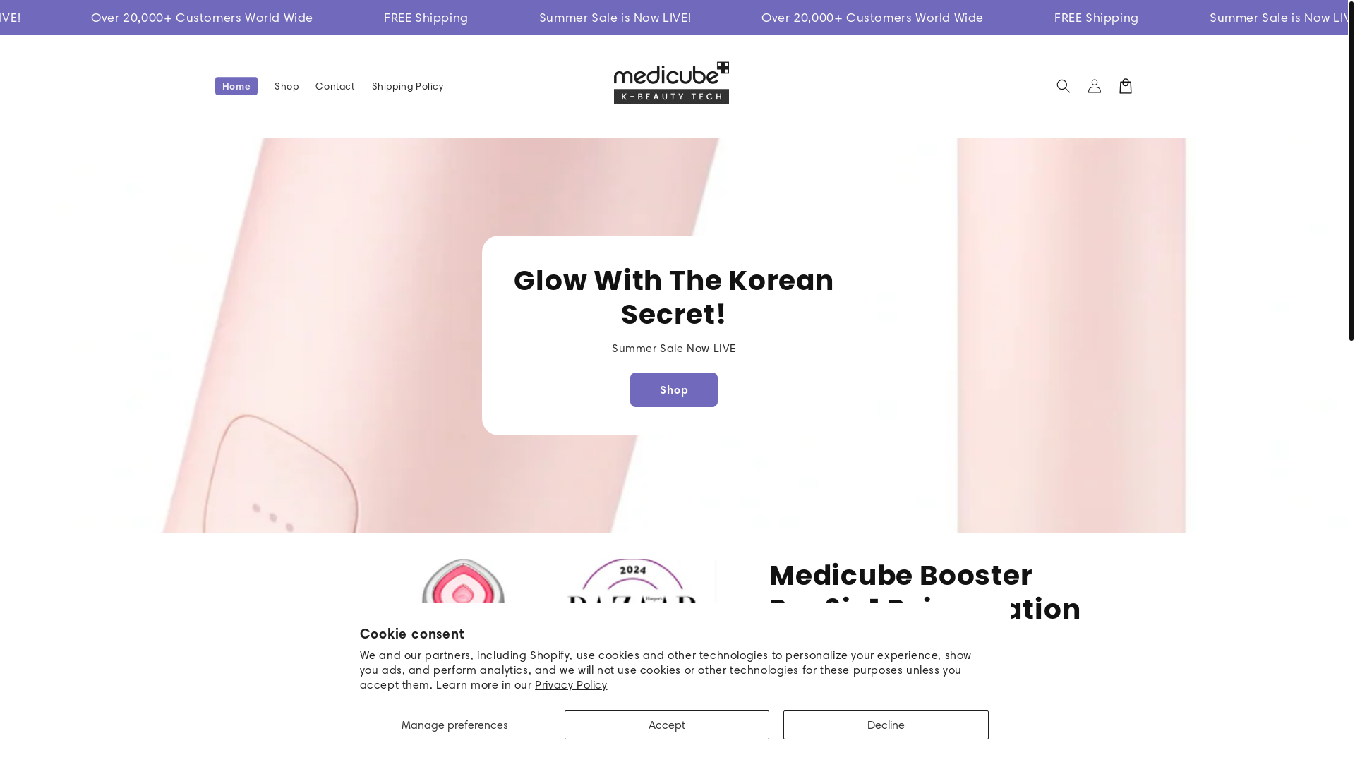website screenshot of https://buymedicube.us/