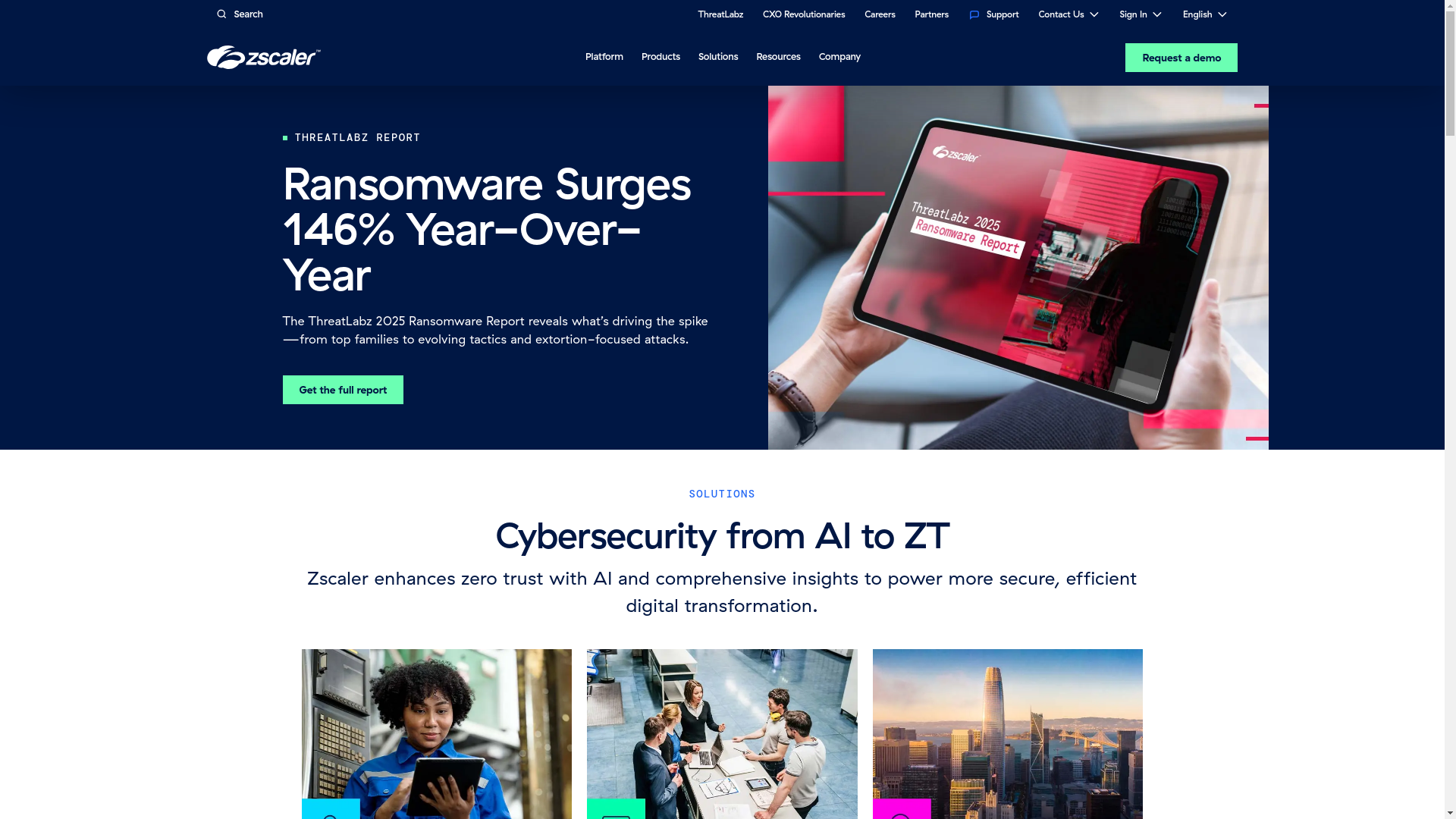 website screenshot of https://www.zscaler.com/