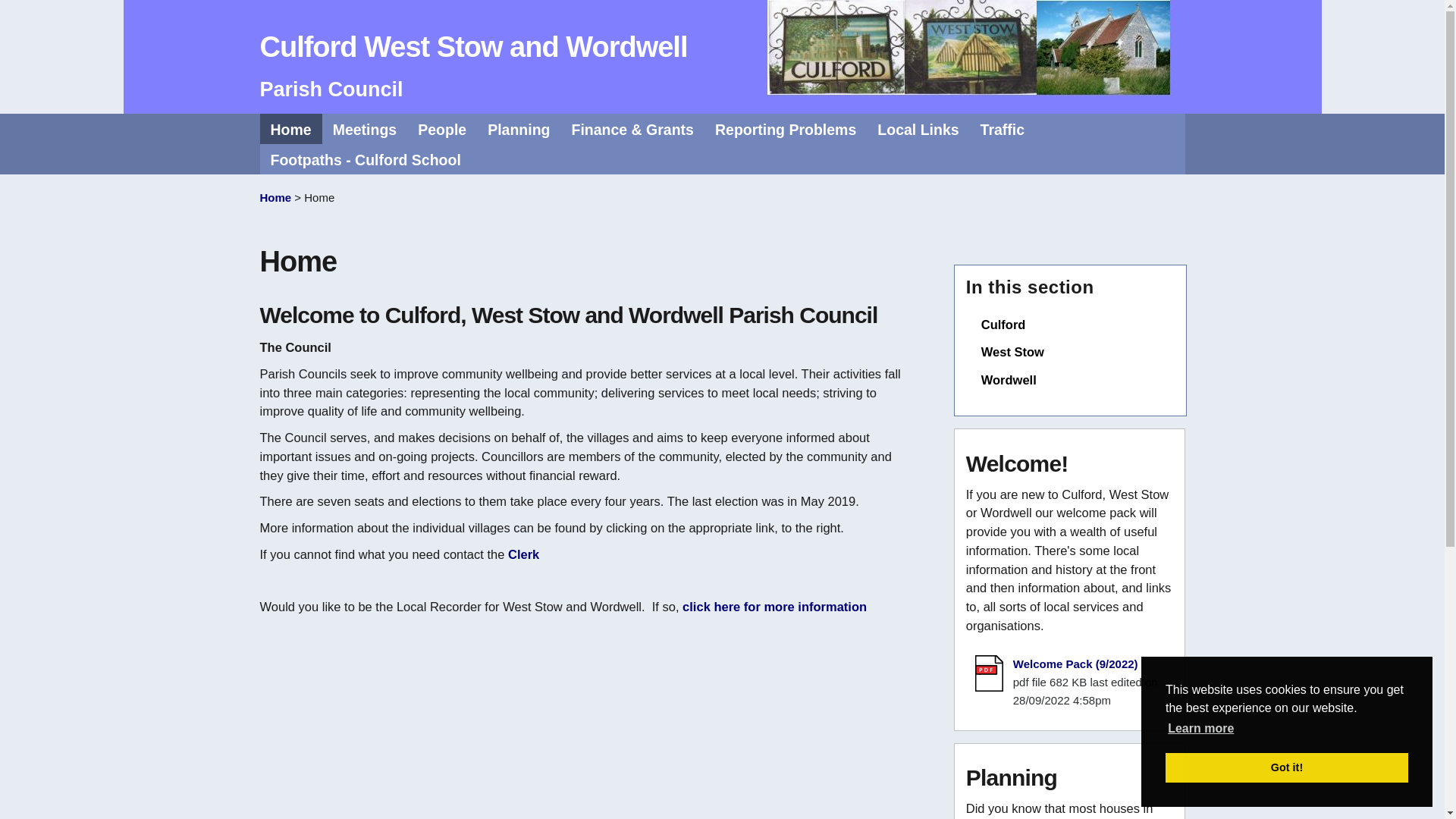 website screenshot of https://culfordweststowandwordwell-pc.gov.uk/