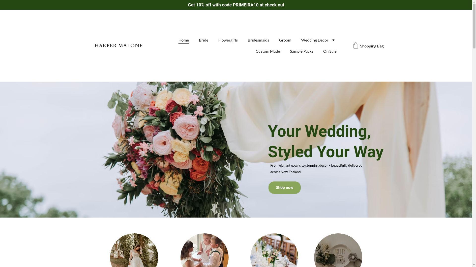 website screenshot of https://harpermalone.co.nz/