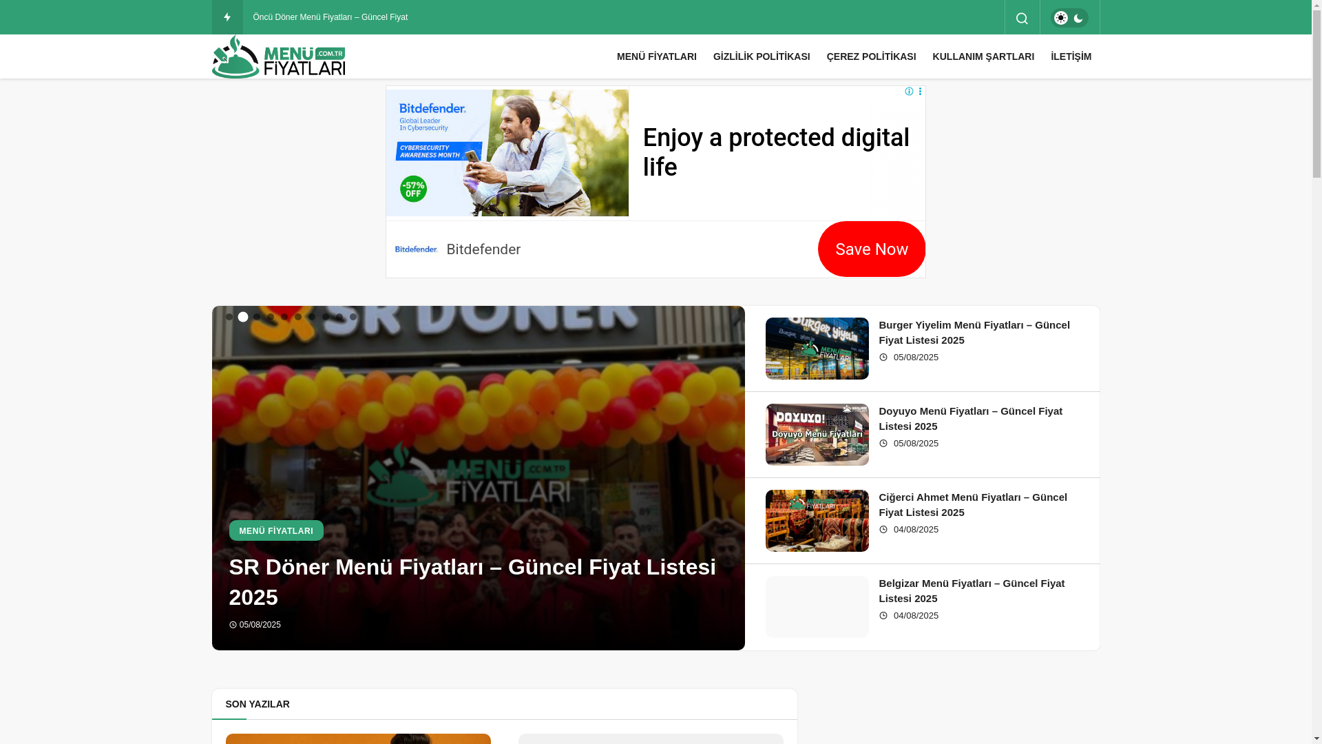 website screenshot of https://menufiyatlari.com.tr/
