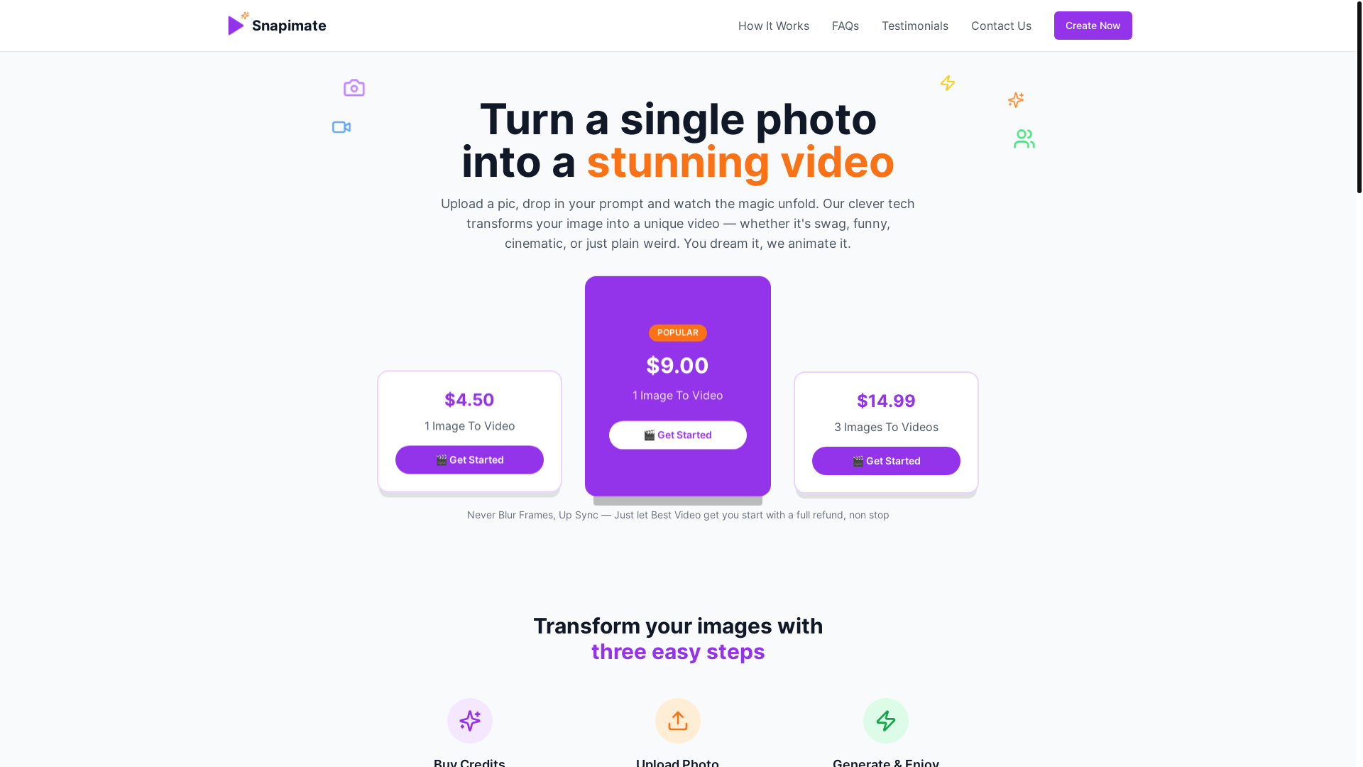 website screenshot of https://snapimate.com/
