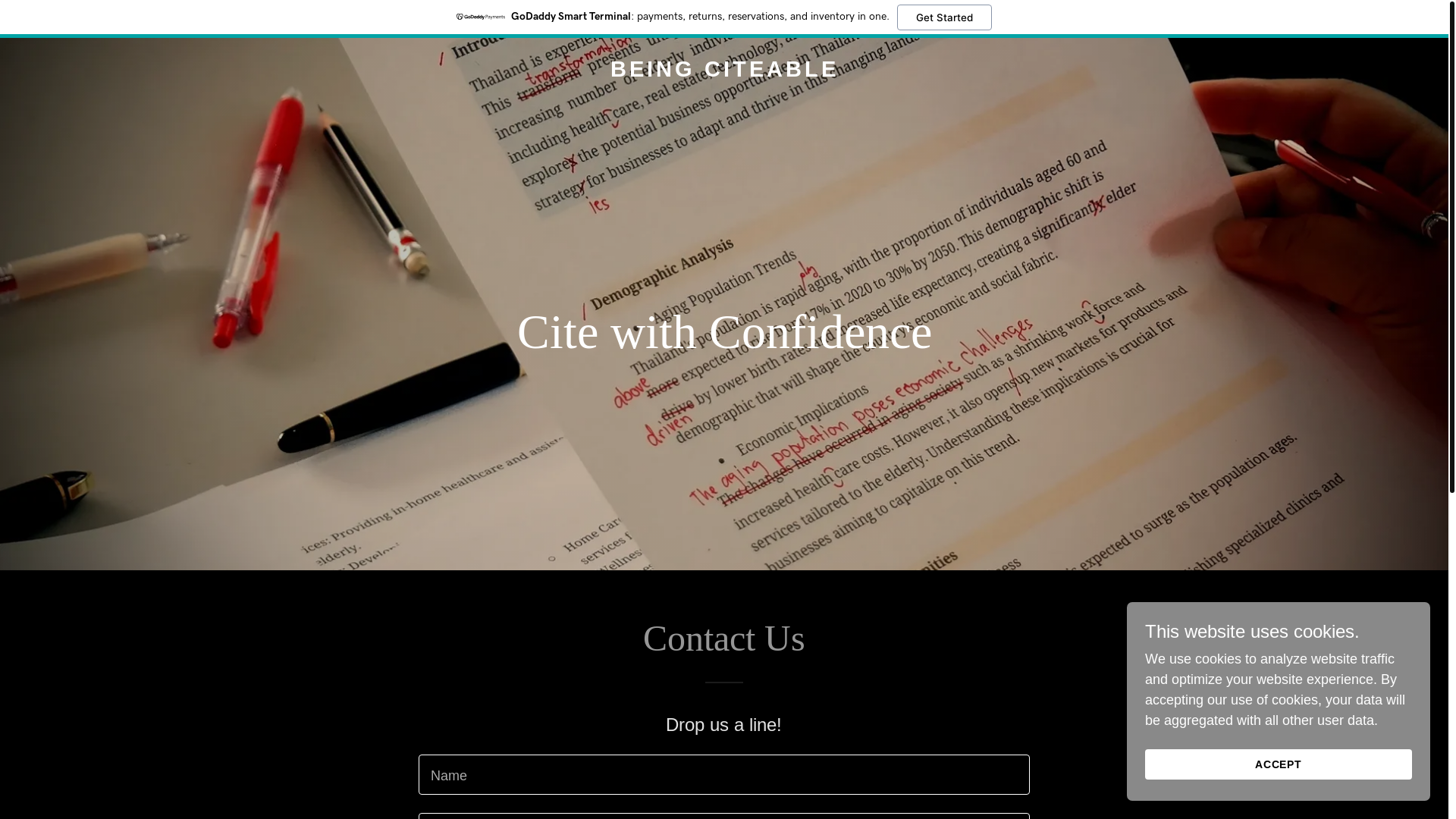 website screenshot of https://beingciteable.com/