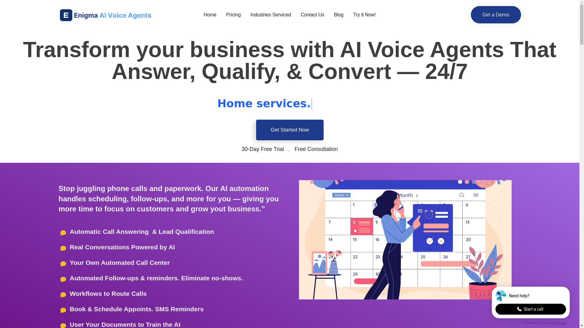 website screenshot of https://elevenvoiceai.com/