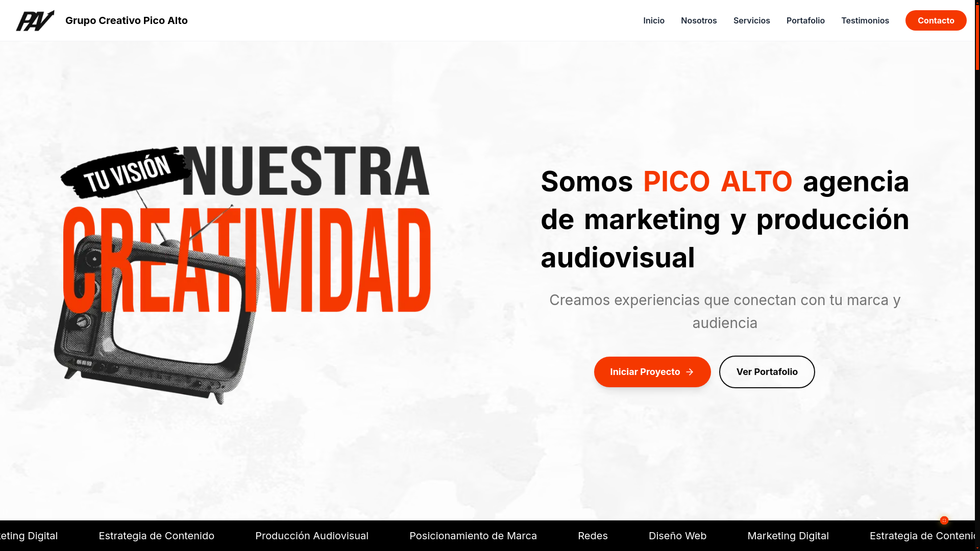 website screenshot of https://grupopicoalto.com/