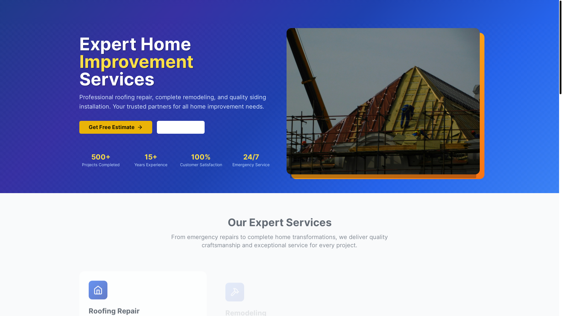 website screenshot of https://carlosanaroofing.org/