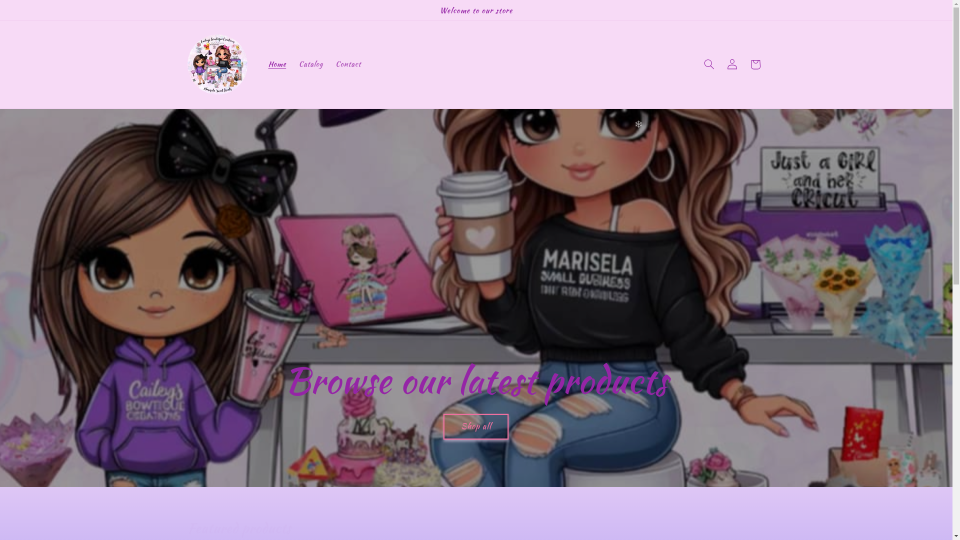 website screenshot of https://caileysbowtiquecreation.com/