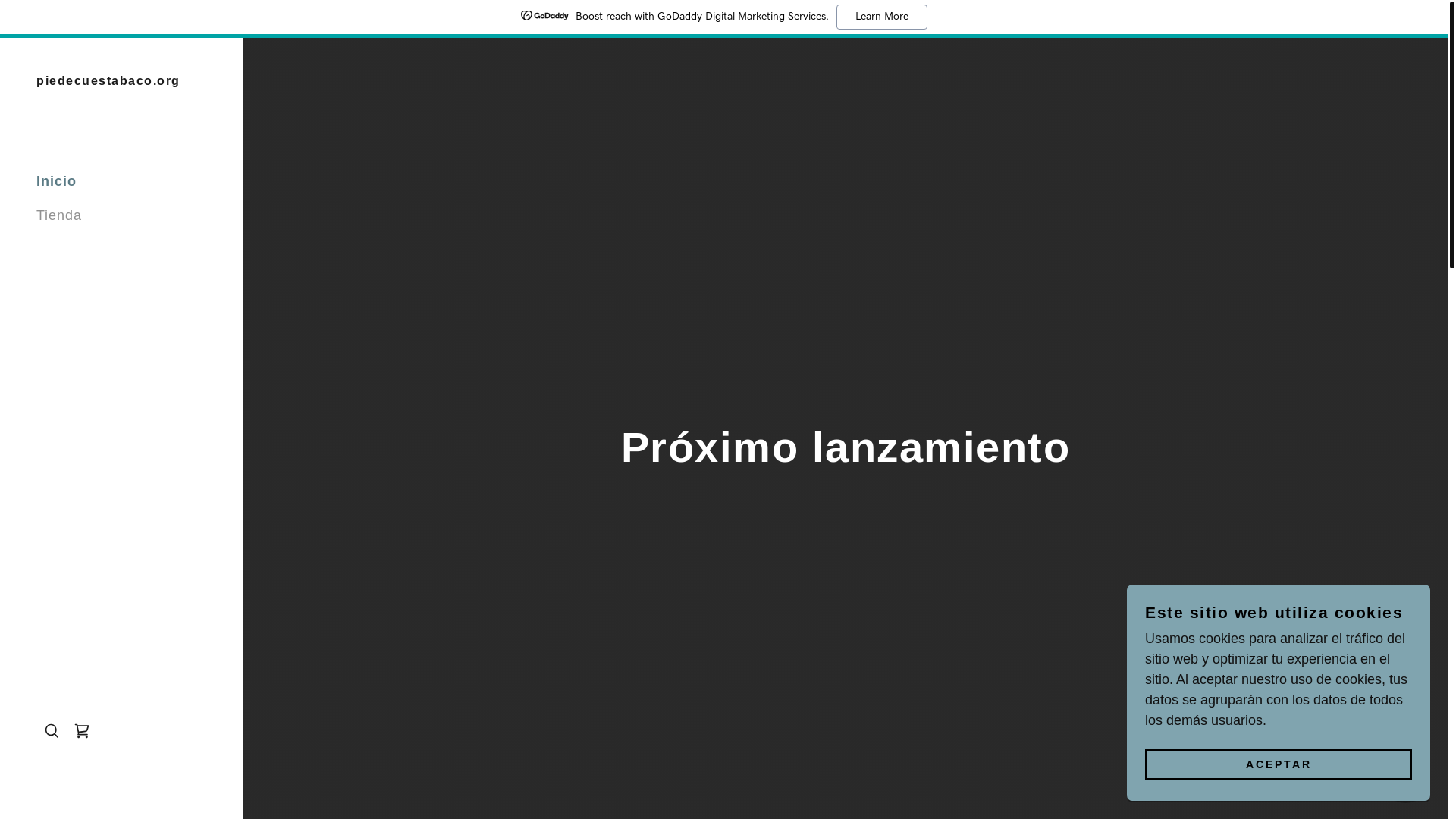website screenshot of https://piedecuestabaco.org/
