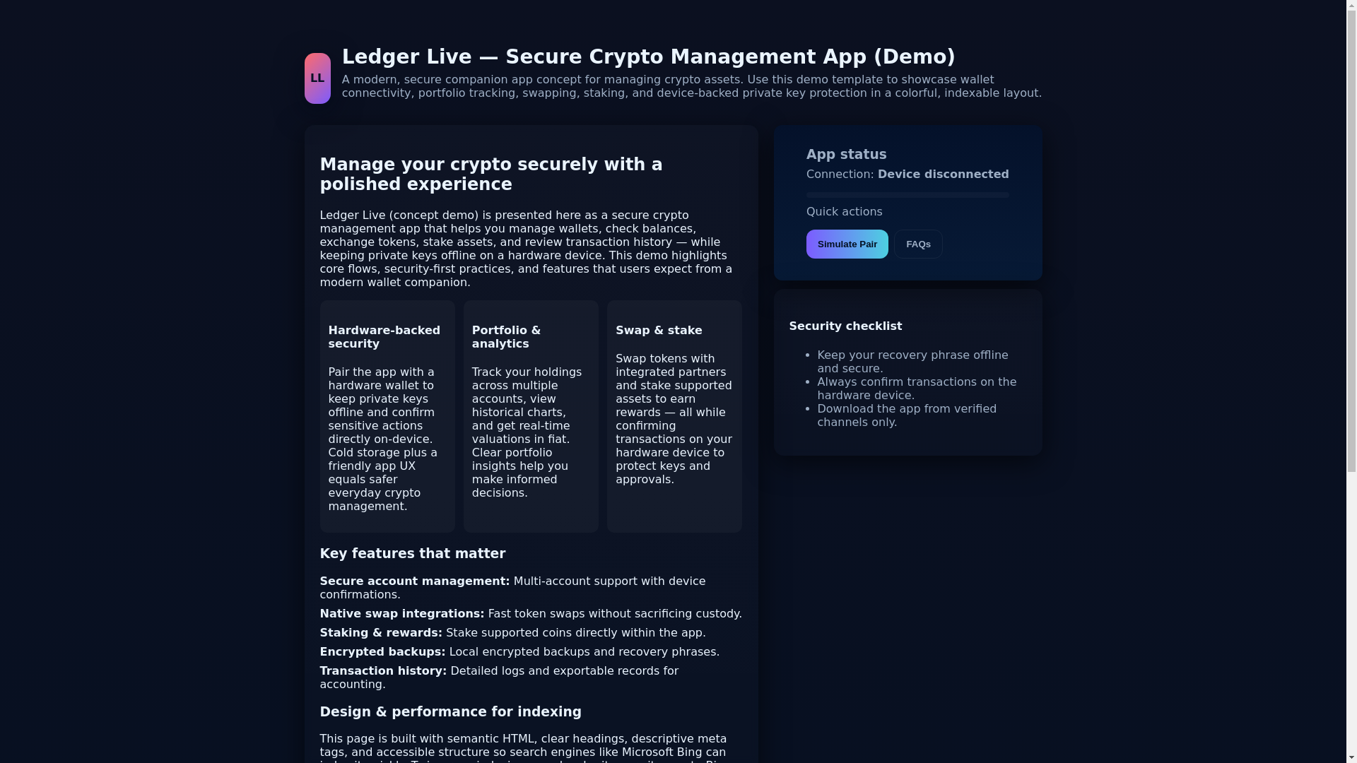 website screenshot of https://ledger-lve.pages.dev/