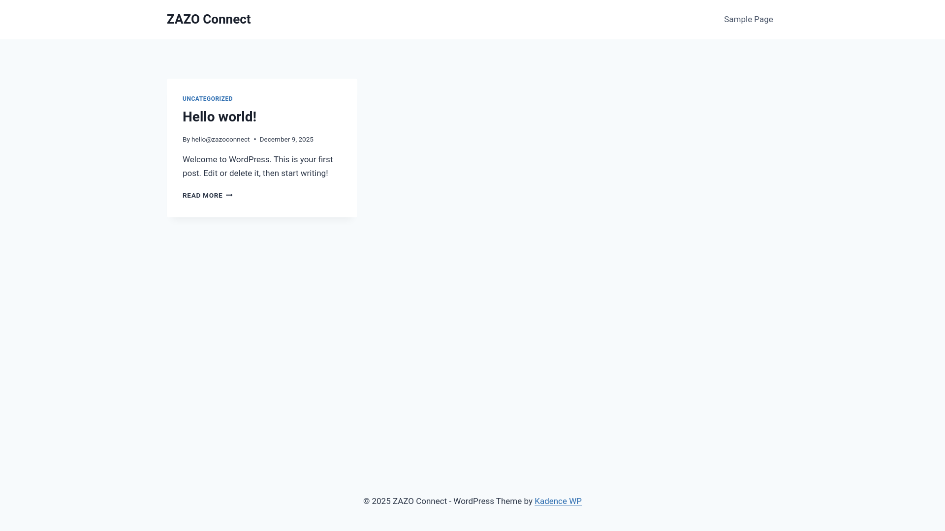 website screenshot of https://zazoconnect.com/