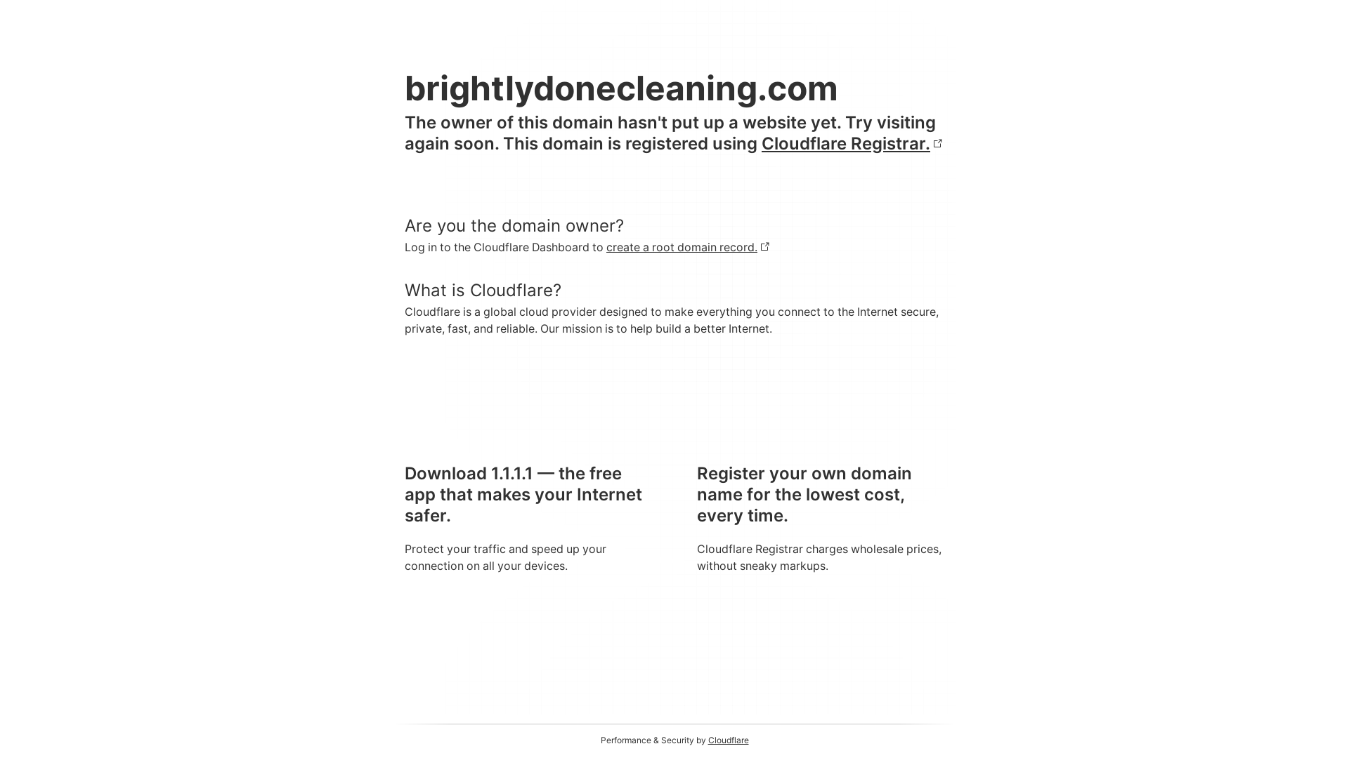 website screenshot of https://brightlydonecleaning.com/