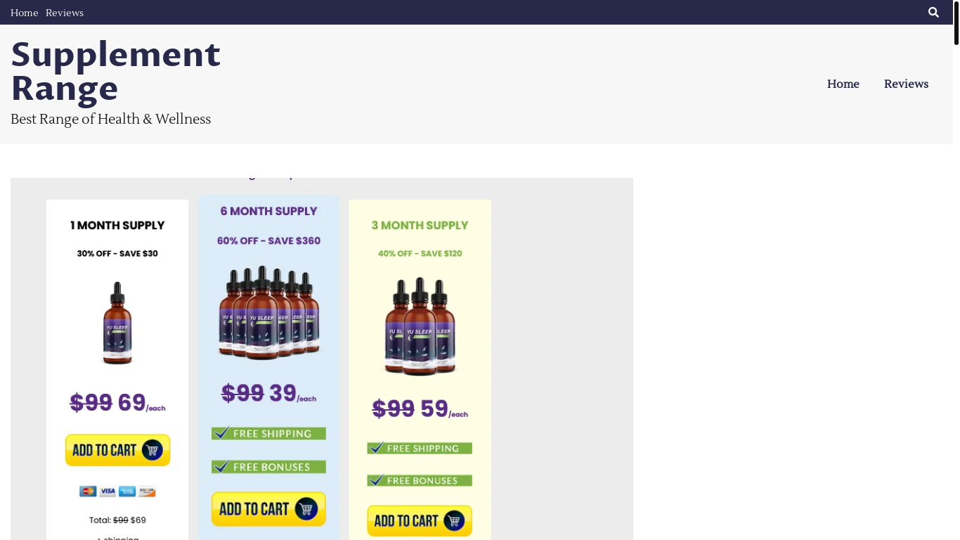 website screenshot of https://www.supplementrange.com/yu-sleep-reviews/
