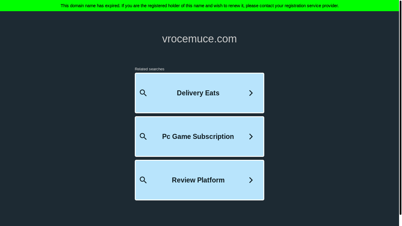 website screenshot of https://vrocemuce.com/