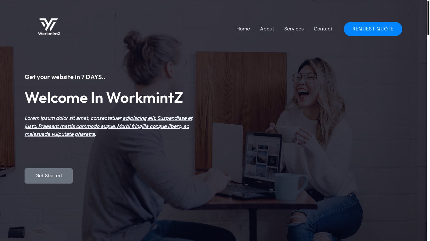 website screenshot of https://workmintz.com/