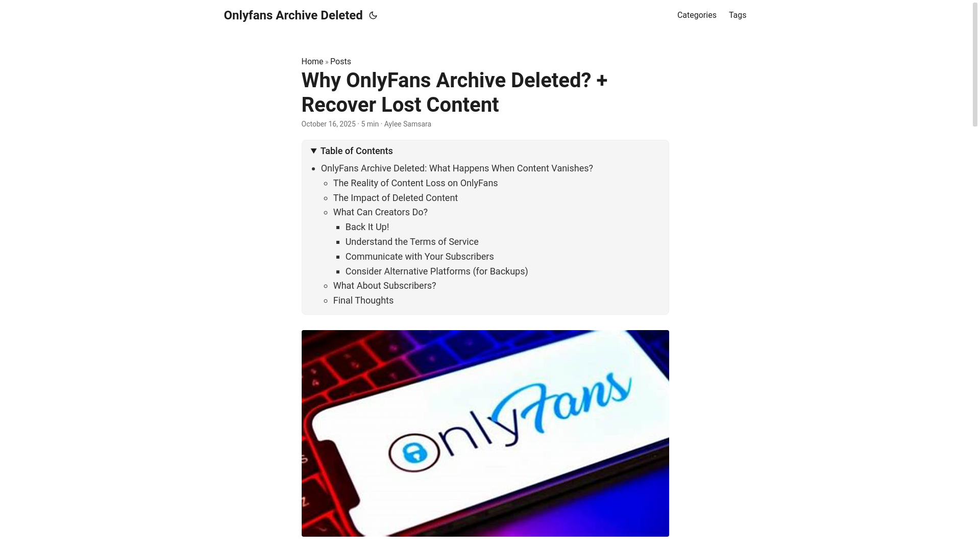 website screenshot of https://onlyfans-archive-deleted.pages.dev/