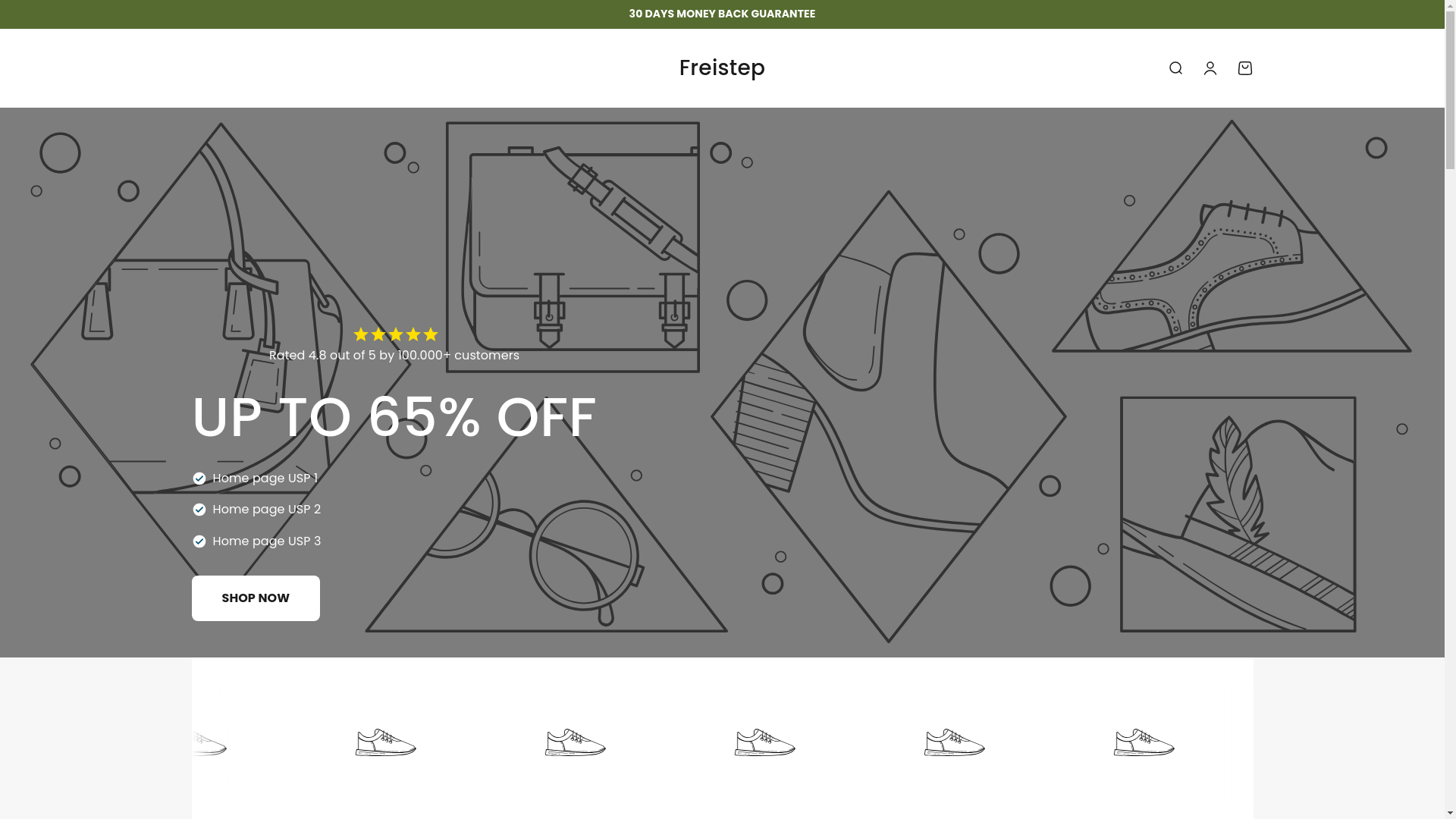 website screenshot of https://freistep.store/