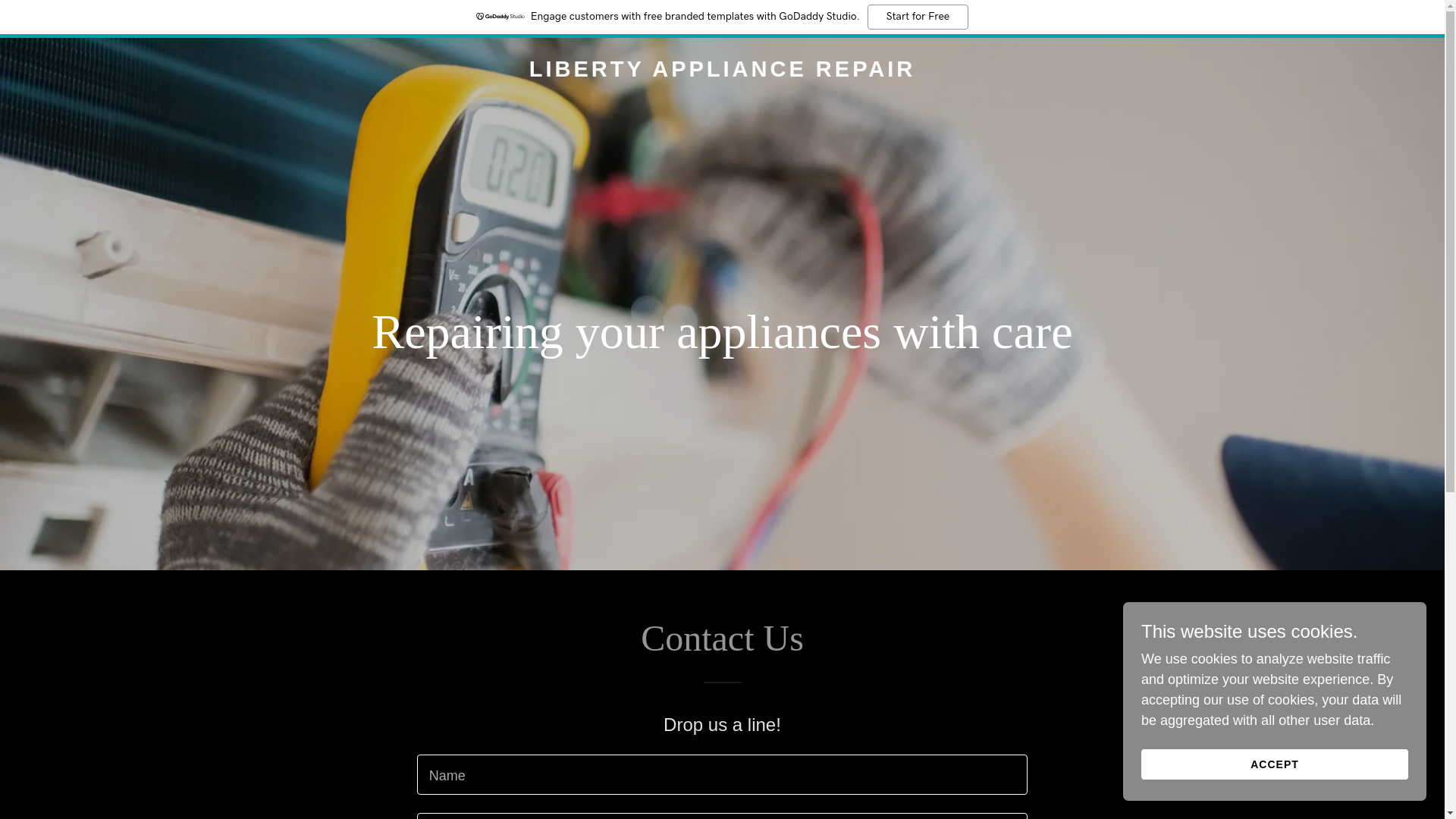 website screenshot of https://libertyappliancerepairia.com/