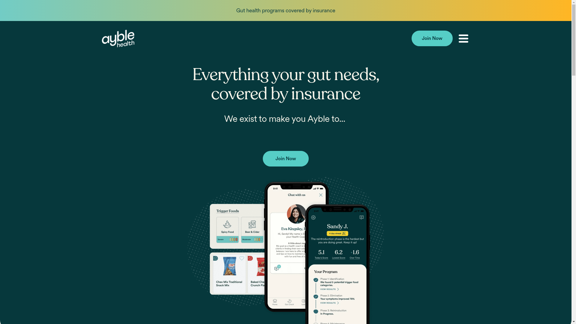 website screenshot of https://myayblehealth.com/