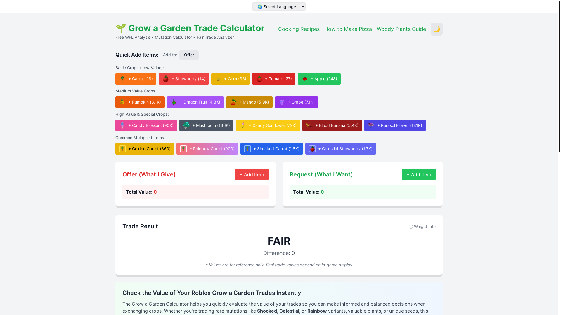 website screenshot of https://growagardentradecalculator-com.pages.dev/