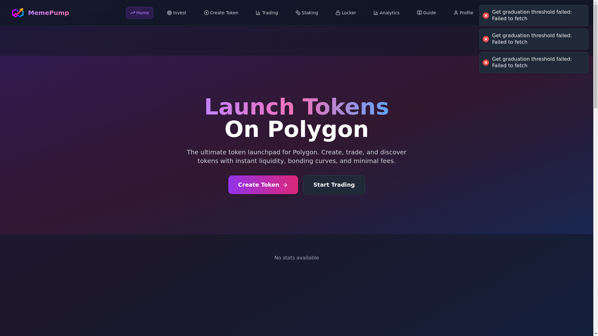 website screenshot of https://memepump.pro/
