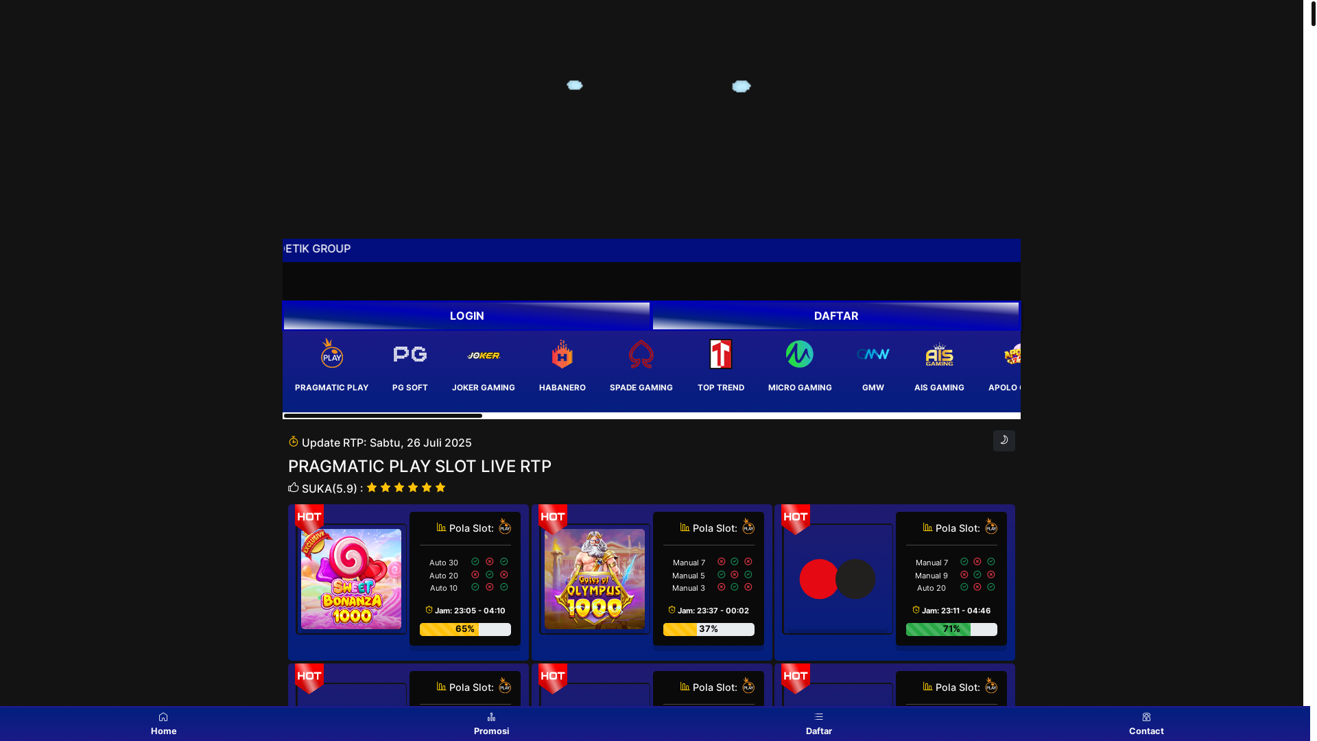 website screenshot of https://detik-group6.store/