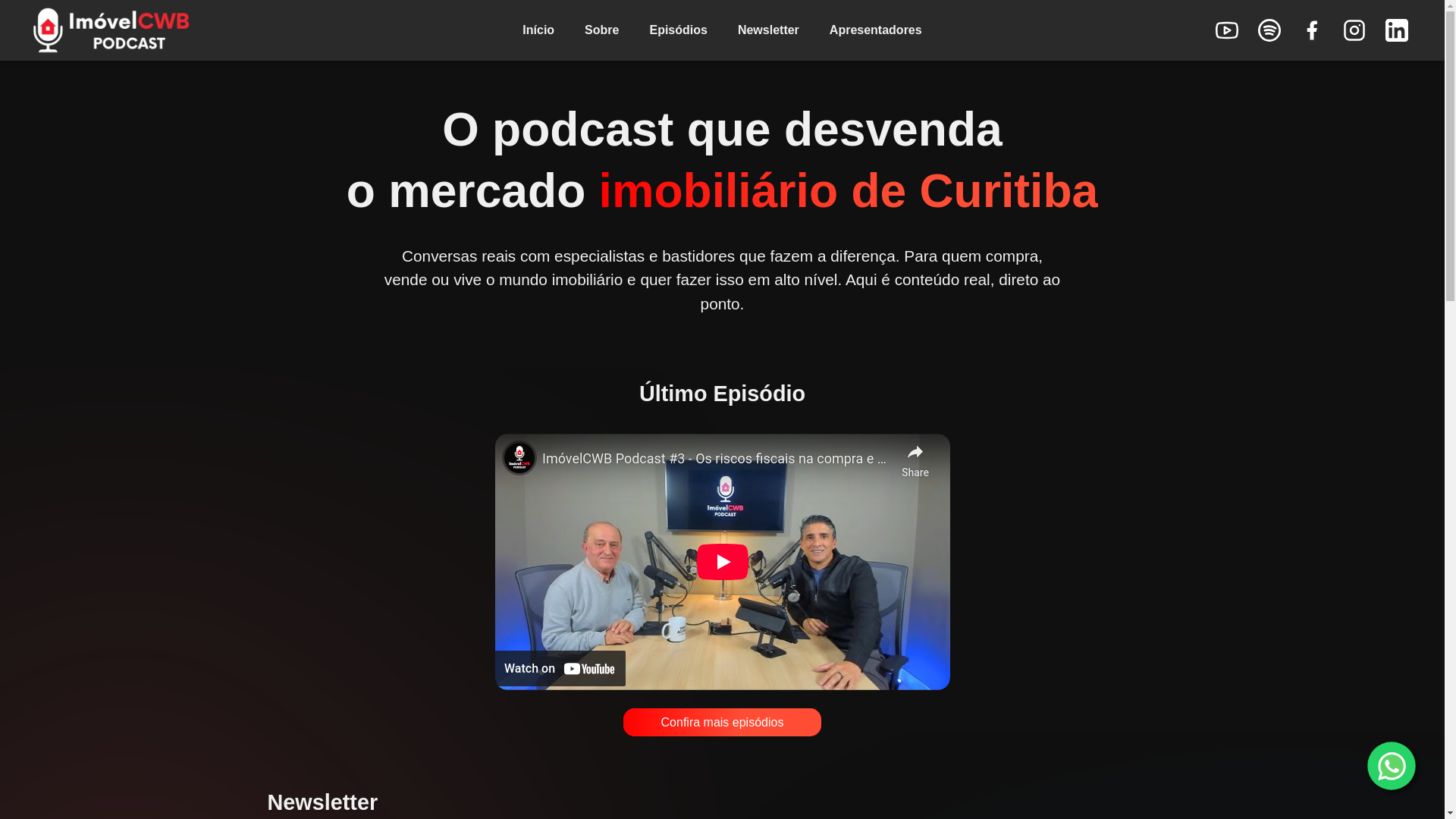website screenshot of https://imovelcwbpodcast.com.br/