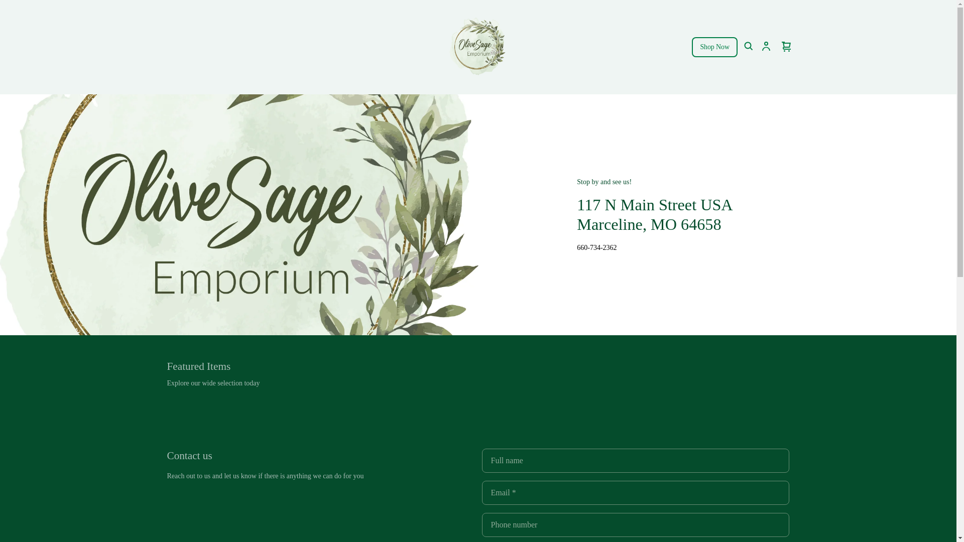website screenshot of https://shopolivesage.com/