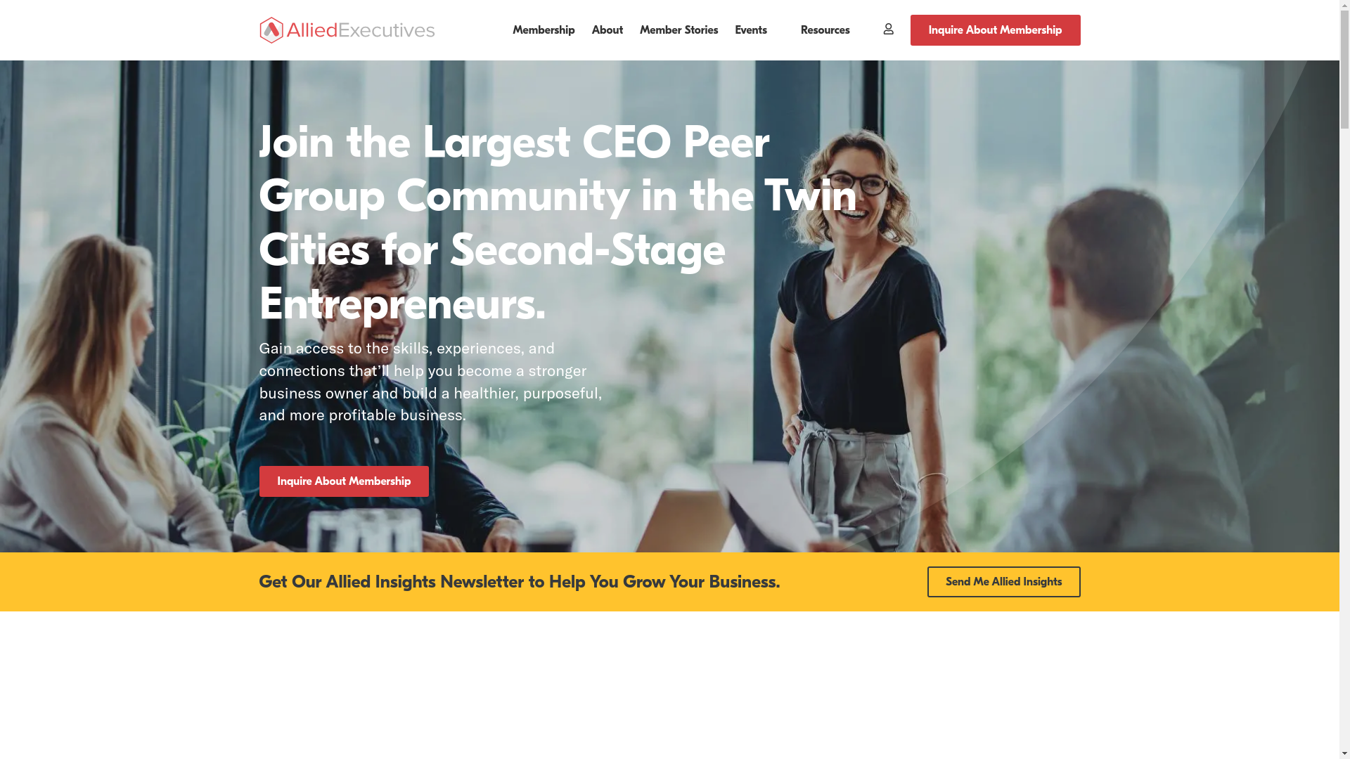 website screenshot of https://www.alliedexecutives.com/