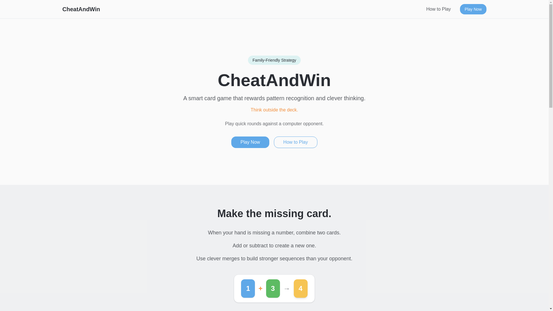 website screenshot of https://playcheatandwin.com/