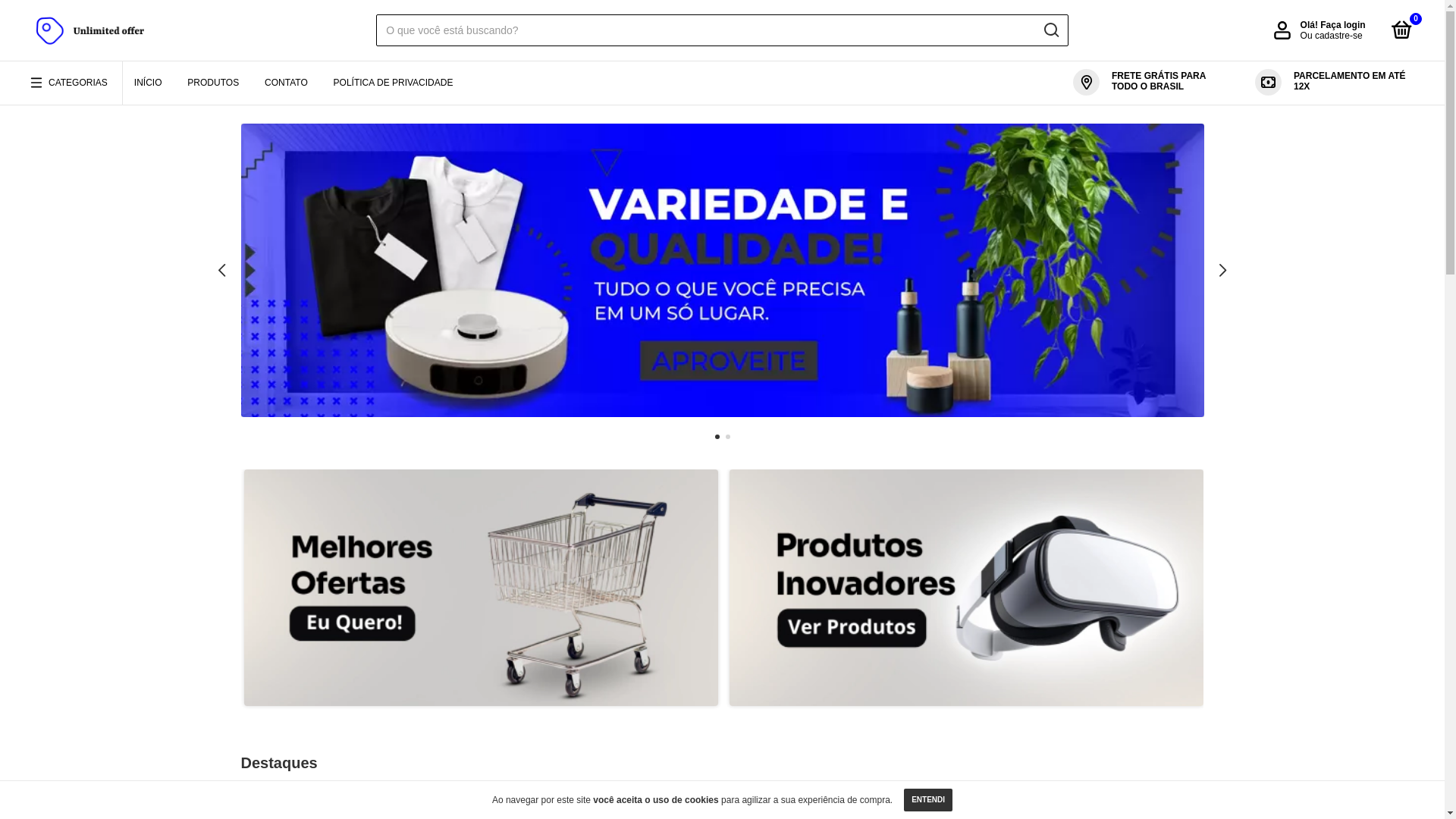website screenshot of https://unlimitedoffer.com.br/