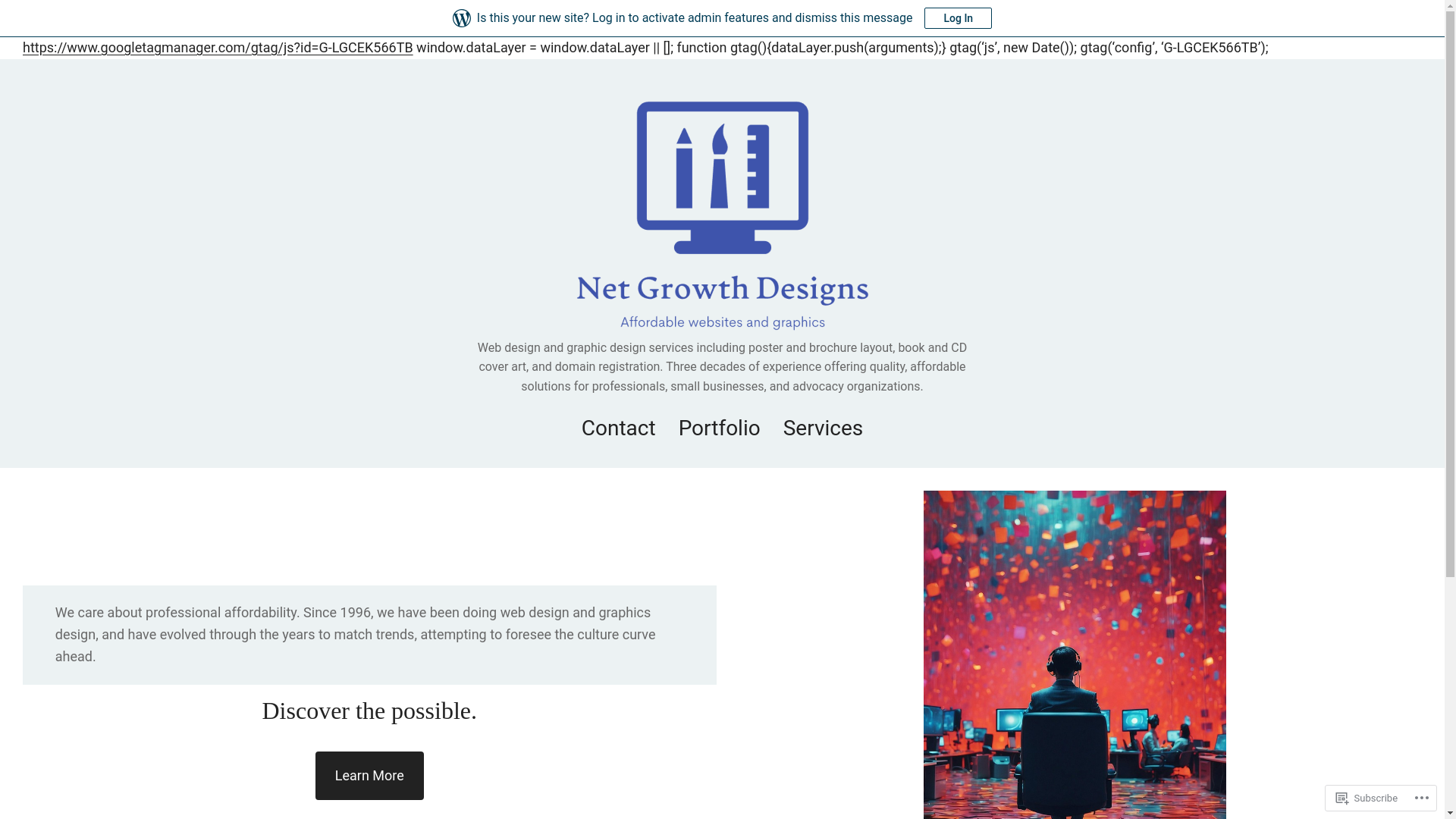 website screenshot of https://netgrowth.design/