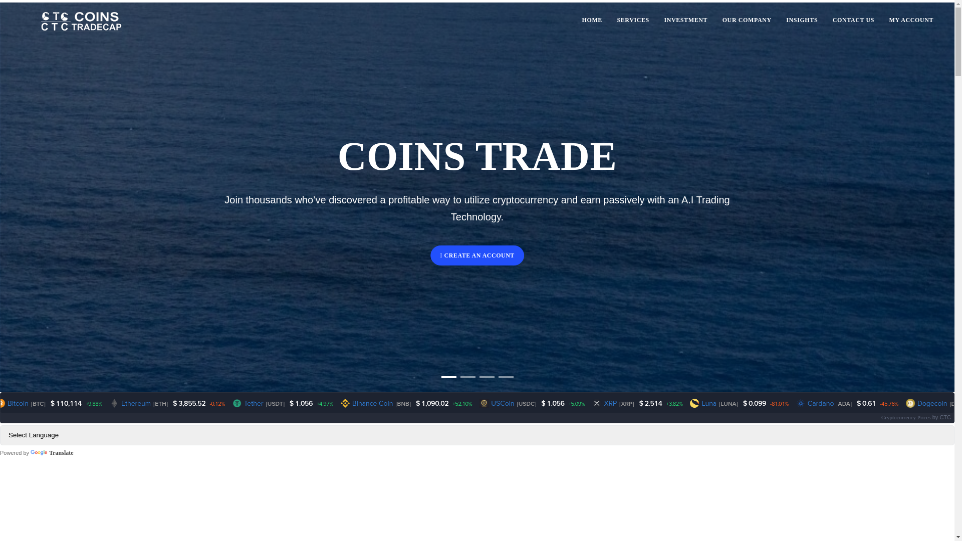 website screenshot of http://www.coinstradecap.com