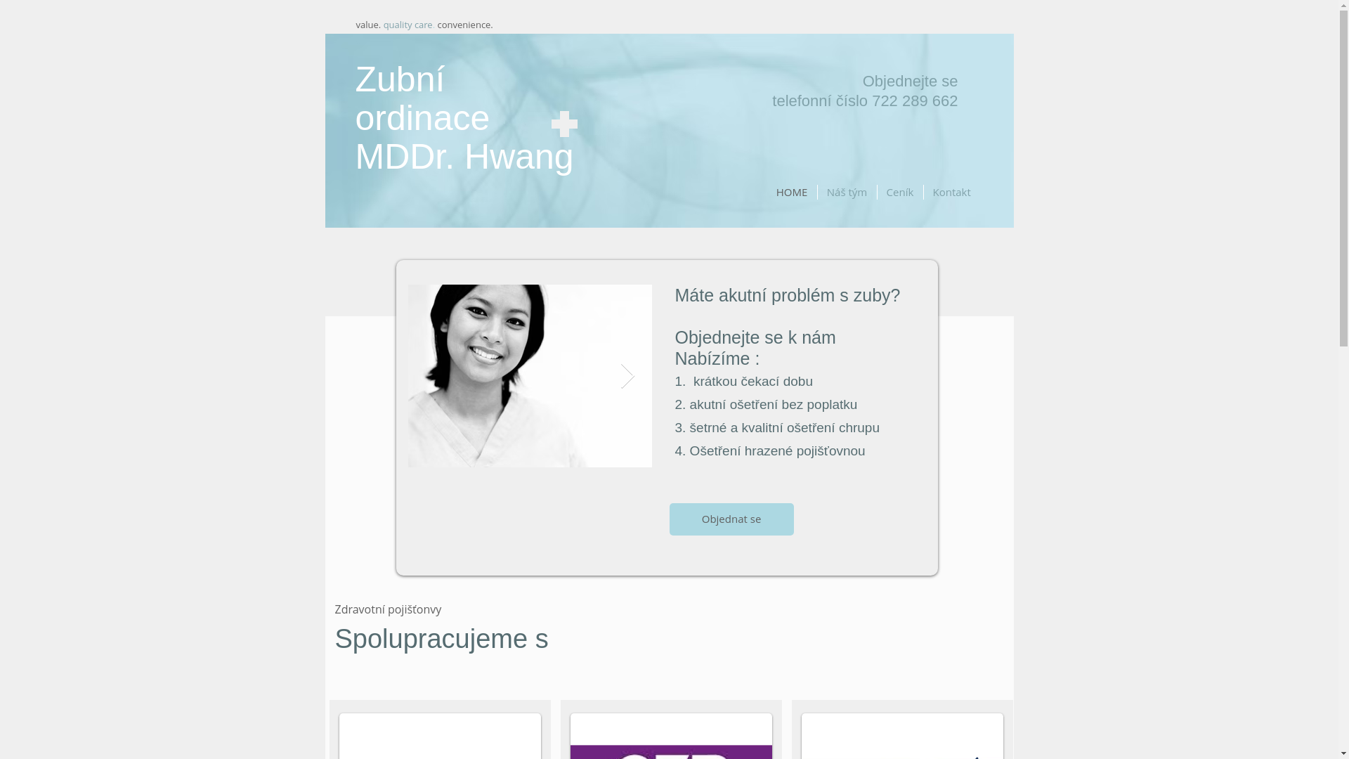 website screenshot of https://zubnimddrhwang.com/