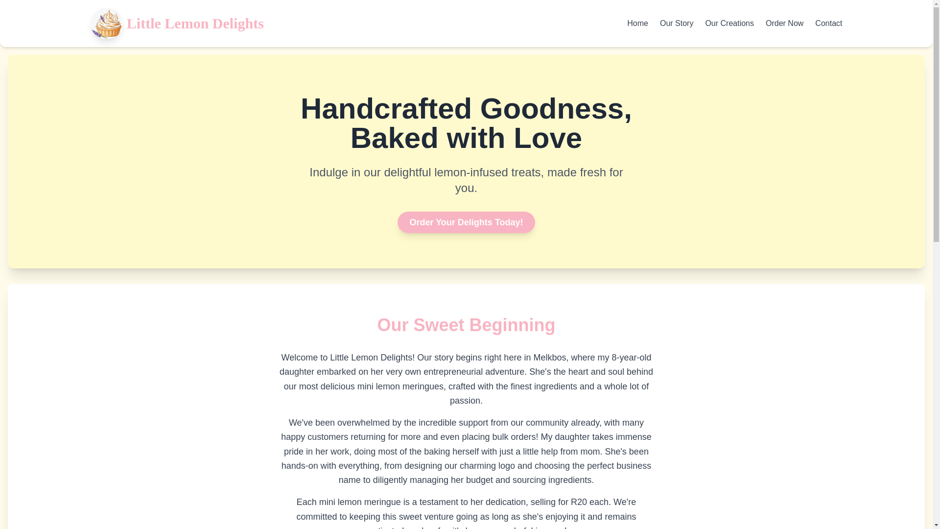 website screenshot of https://lemondelights.co.za/