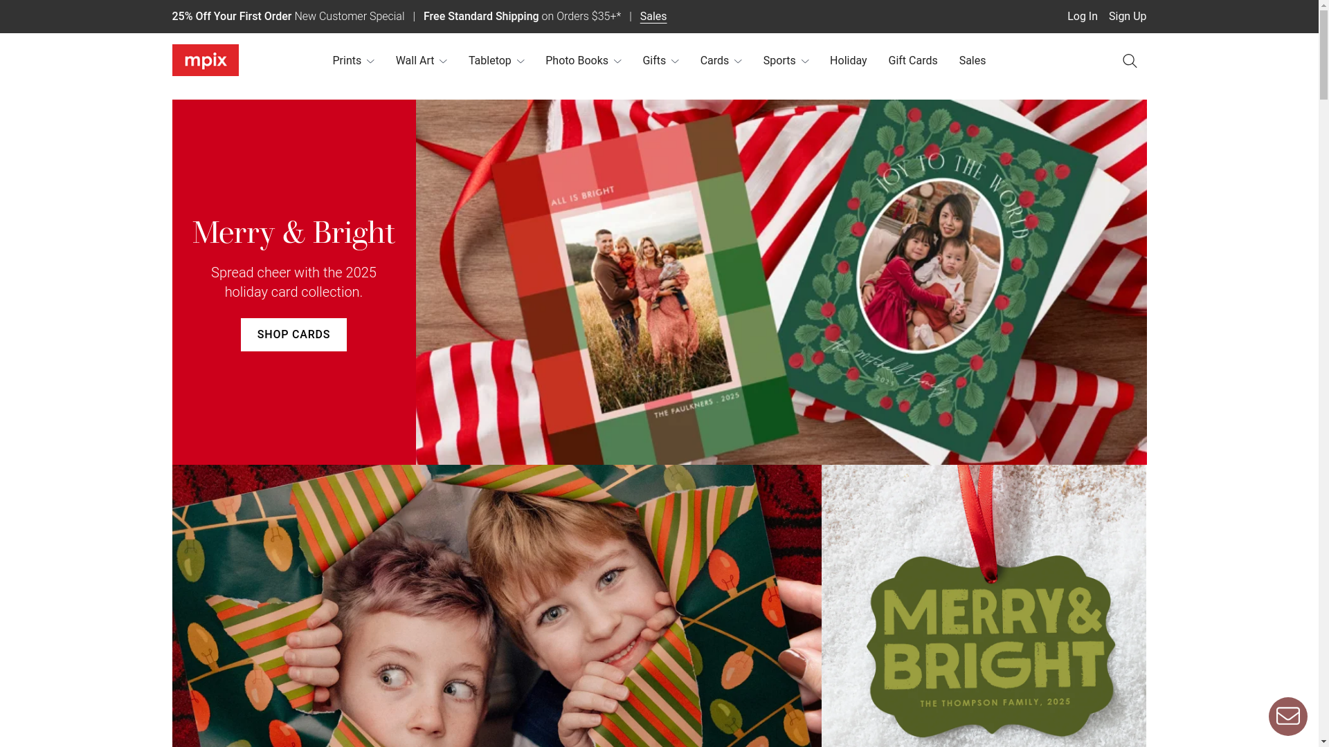 website screenshot of https://mpix.com/