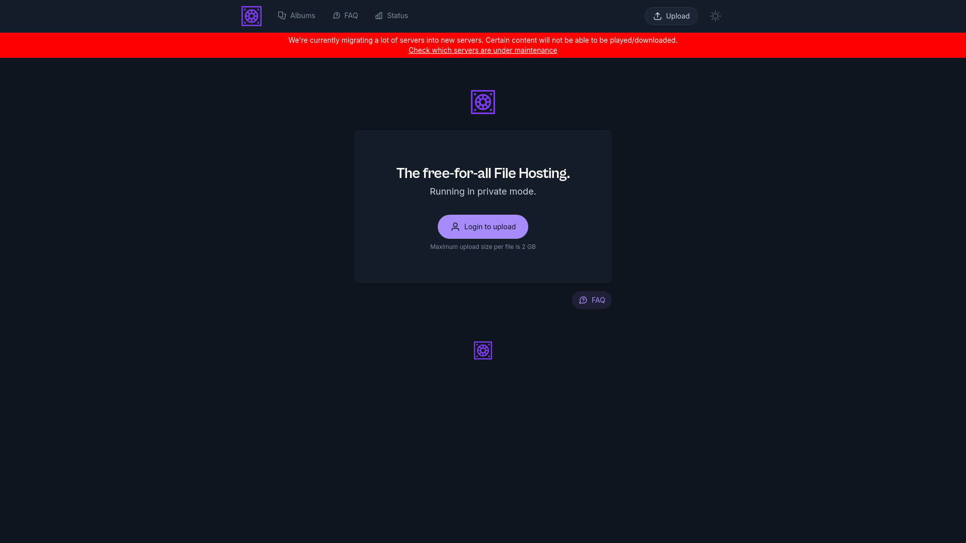website screenshot of https://bunkr.site/